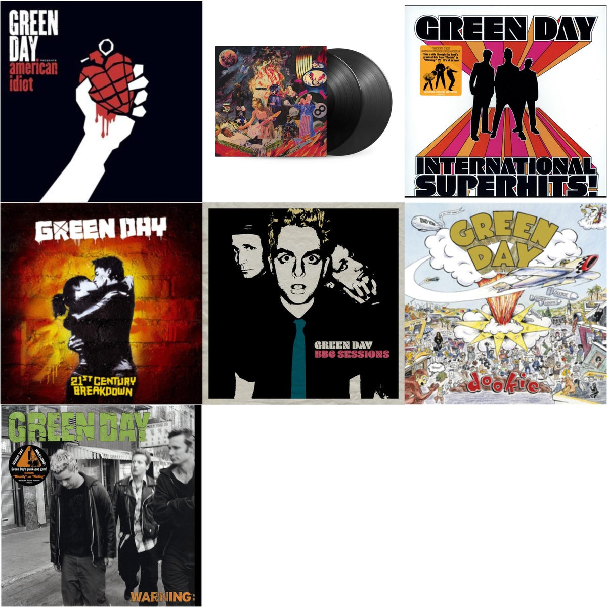 Warning & International Superhits & Bbc Sessions (X) (2LP) & Insomniac (25Th Anniversary/2LP) & 21St Century Breakdown & American Idiot (W/Poster) & Dookie