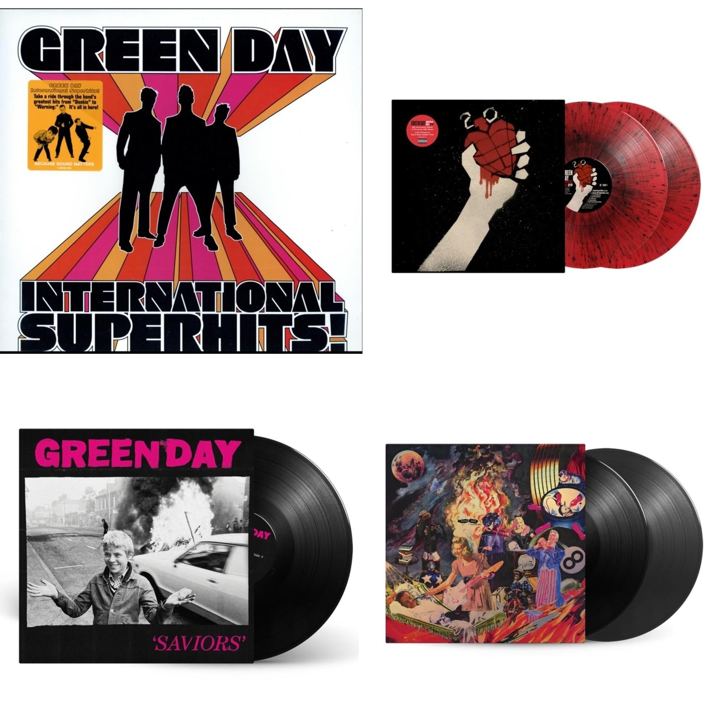 International Superhits & American Idiot (2LP/Red & Black Splatter Vinyl) & Saviors & Insomniac (25Th Anniversary/2LP)