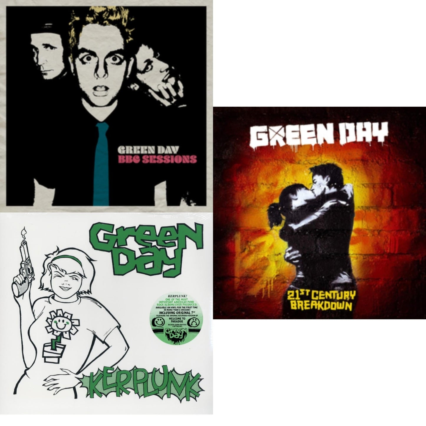 Green Day - Bbc Sessions (X) (2LP/Milky Clear Vinyl) (I) & 21St Century Breakdown & Kerplunk (120G/7Inch Single)