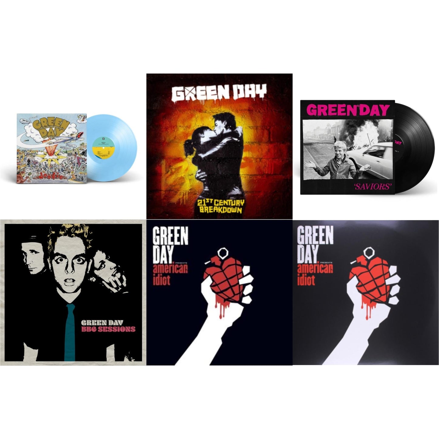 Dookie (X) (Baby Blue LP Vinyl) & Saviors & American Idiot & Bbc Sessions (X) (2LP) & 21St Century Breakdown & American Idiot (W/Poster)