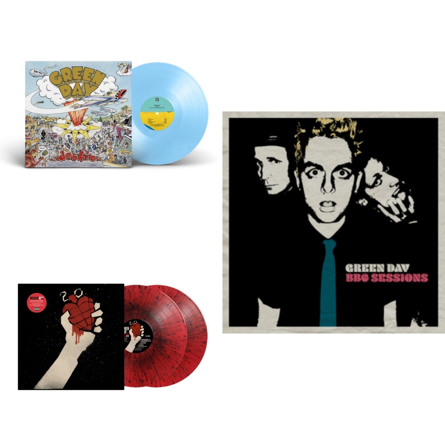 Dookie (X) (Baby Blue LP Vinyl) & American Idiot (2LP/Red & Black Splatter Vinyl) & Bbc Sessions (X) (2LP/Milky Clear Vinyl) (I)
