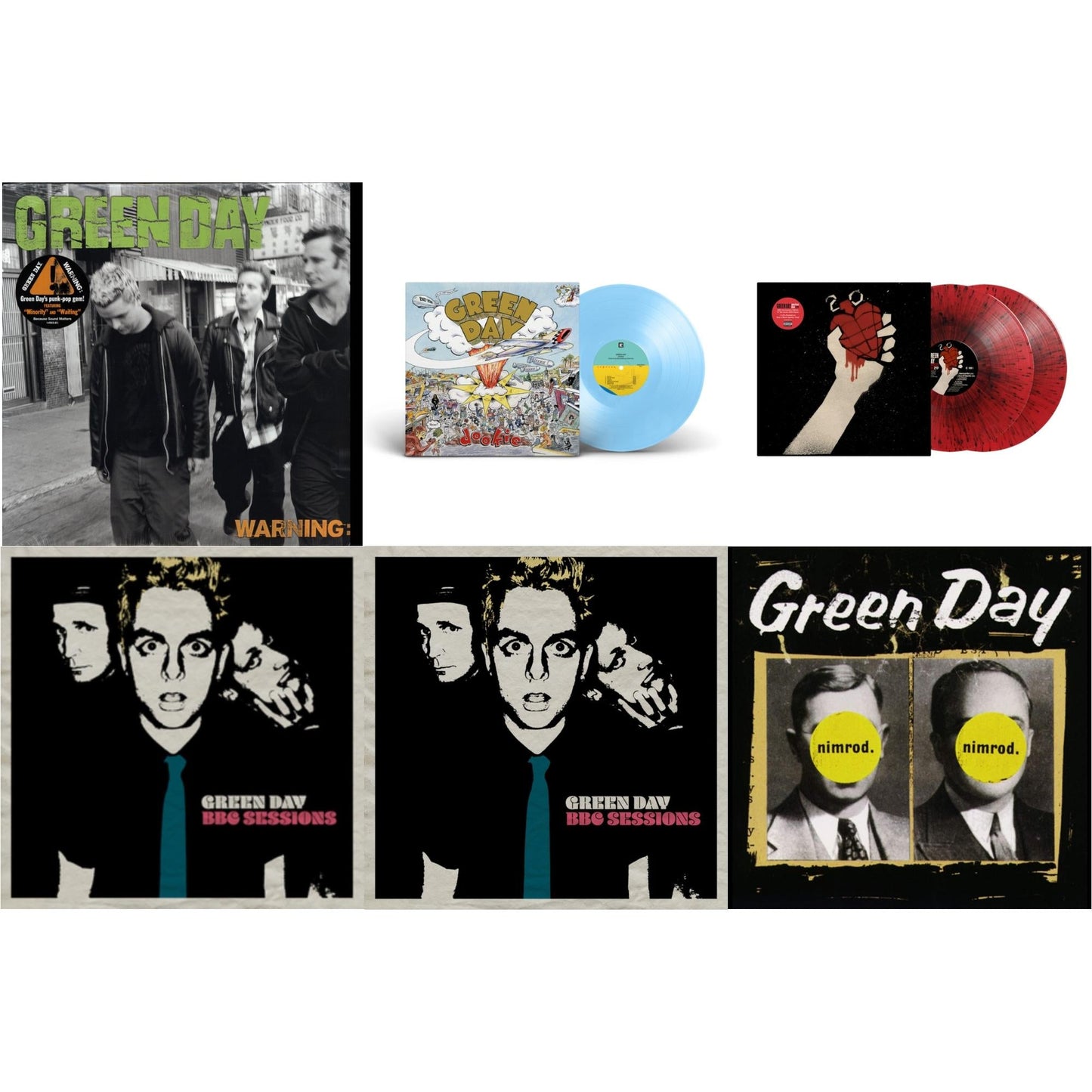 Warning & Dookie (X) (Baby Blue LP Vinyl) & American Idiot (2LP/Red & Black Splatter Vinyl) & Bbc Sessions (X) (2LP/Milky Clear Vinyl) (I) & Bbc Sessions (X) (2LP) & Nimrod