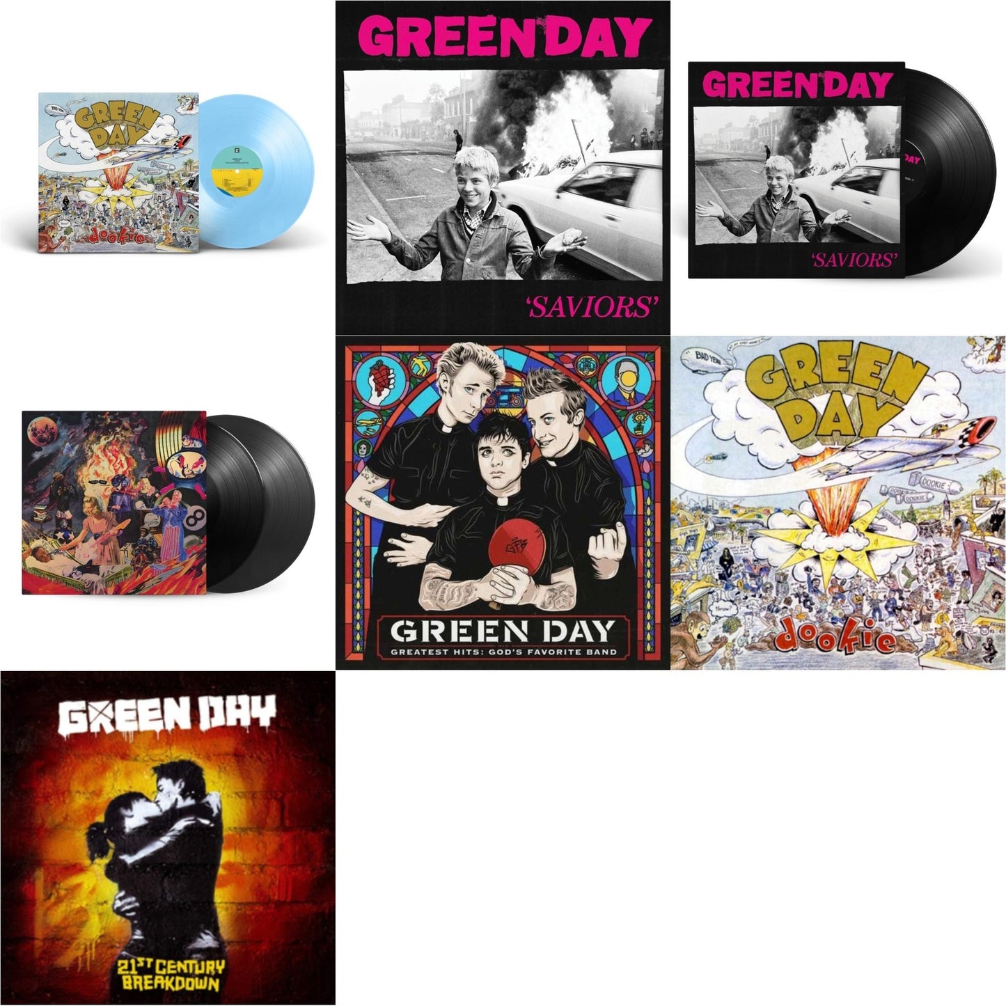 Dookie (X) (Baby Blue LP Vinyl) & Saviors (180G/Deluxe LP Vinyl) & Saviors & Insomniac (25Th Anniversary/2LP) & Greatest Hits: God's Favorite Band (X) & Dookie (Picture Disc) & 21St Century Breakdown