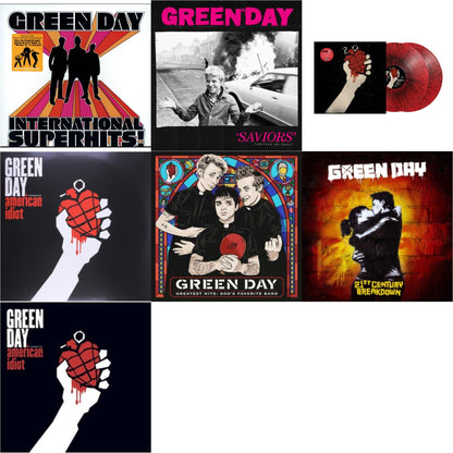 International Superhits & Saviors (Edition De Luxe/2LP/Hot Pink W/ White Splatter Vinyl) & American Idiot (2LP/Red & Black Splatter Vinyl) & American Idiot & Greatest Hits: God's Favorite Band (X) & 21St Century Breakdown & American Idiot (W/Poster)