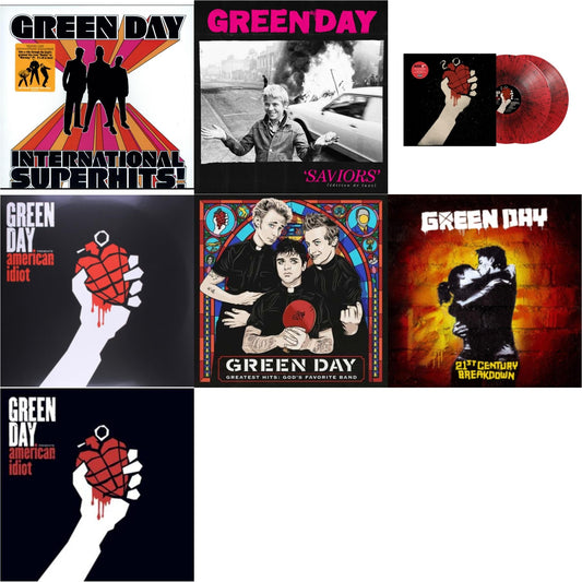 International Superhits & Saviors (Edition De Luxe/2LP/Hot Pink W/ White Splatter Vinyl) & American Idiot (2LP/Red & Black Splatter Vinyl) & American Idiot & Greatest Hits: God's Favorite Band (X) & 21St Century Breakdown & American Idiot (W/Poster)