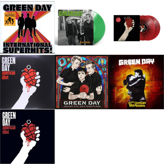 International Superhits & Warning (Fluorescent Green LP Vinyl) & American Idiot (2LP/Red & Black Splatter Vinyl) & American Idiot & Greatest Hits: God's Favorite Band (X) & 21St Century Breakdown & American Idiot (W/Poster)