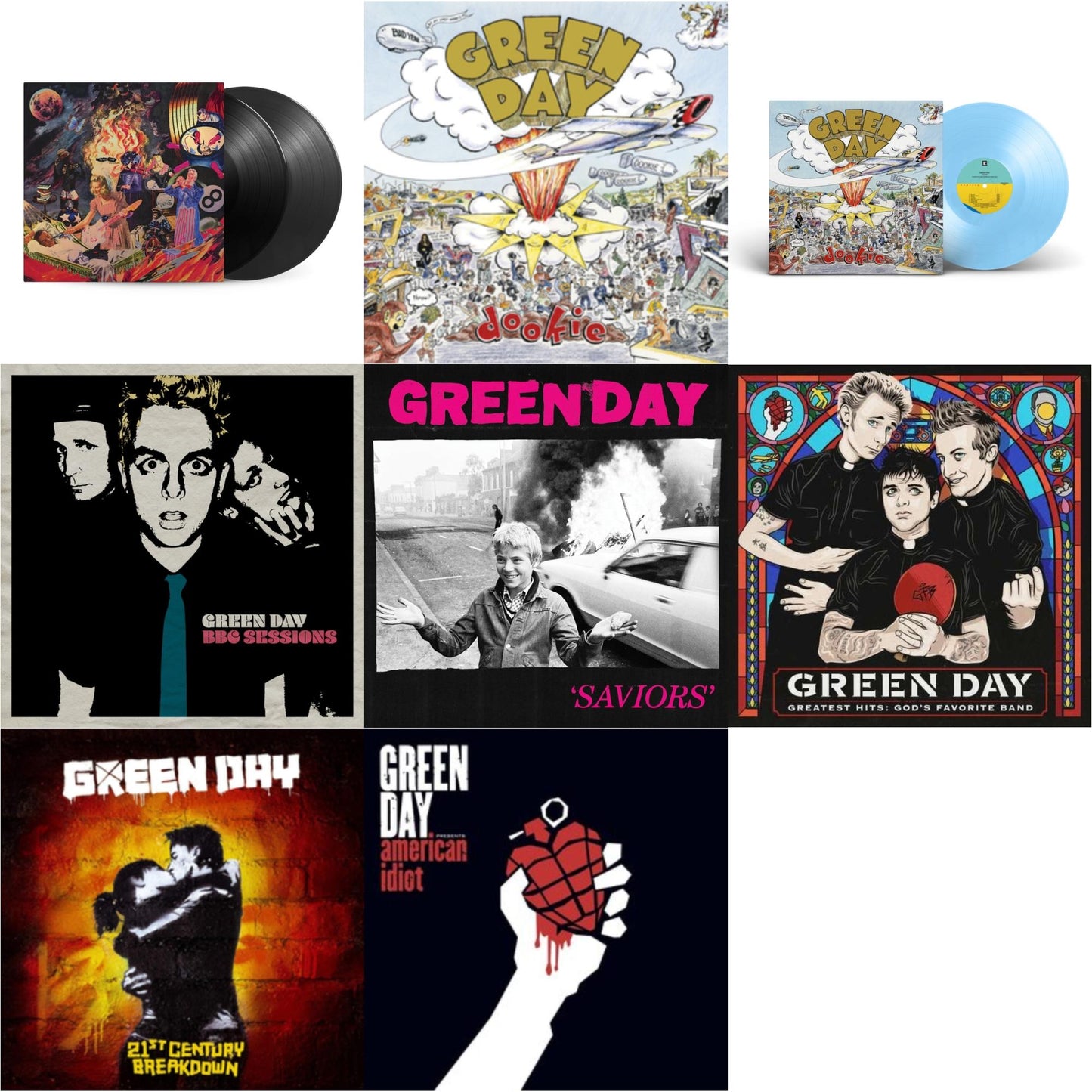 This is a 8 LP Vinyl SKU bundle.
1.This LP Vinyl is brand new.Format: LP VinylMusic Style: PunkThis item's title is: Dookie (X) (Baby Blue LP Vinyl)Artist: Green DayLabel: REPRISEBarcode: 093624850434Release Date: 9/29/2023
2.This LP Vinyl is brand new.
