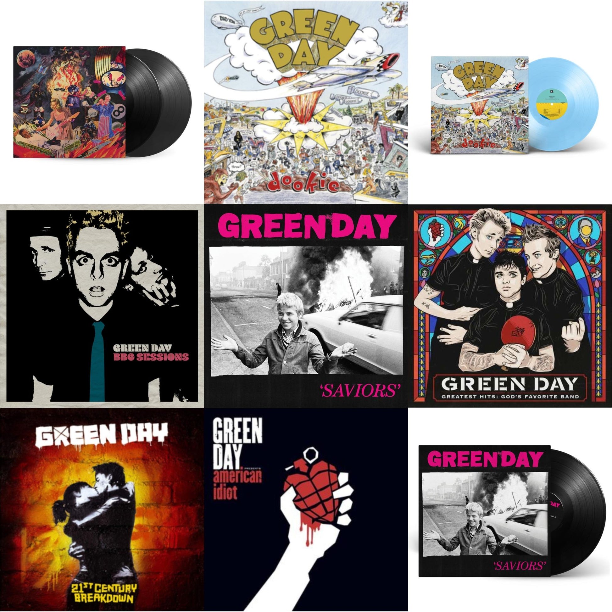This is a 9 LP Vinyl SKU bundle.
1.This LP Vinyl is brand new.Format: LP VinylMusic Style: PunkThis item's title is: Dookie (X) (Baby Blue LP Vinyl)Artist: Green DayLabel: REPRISEBarcode: 093624850434Release Date: 9/29/2023
2.This LP Vinyl is brand new.