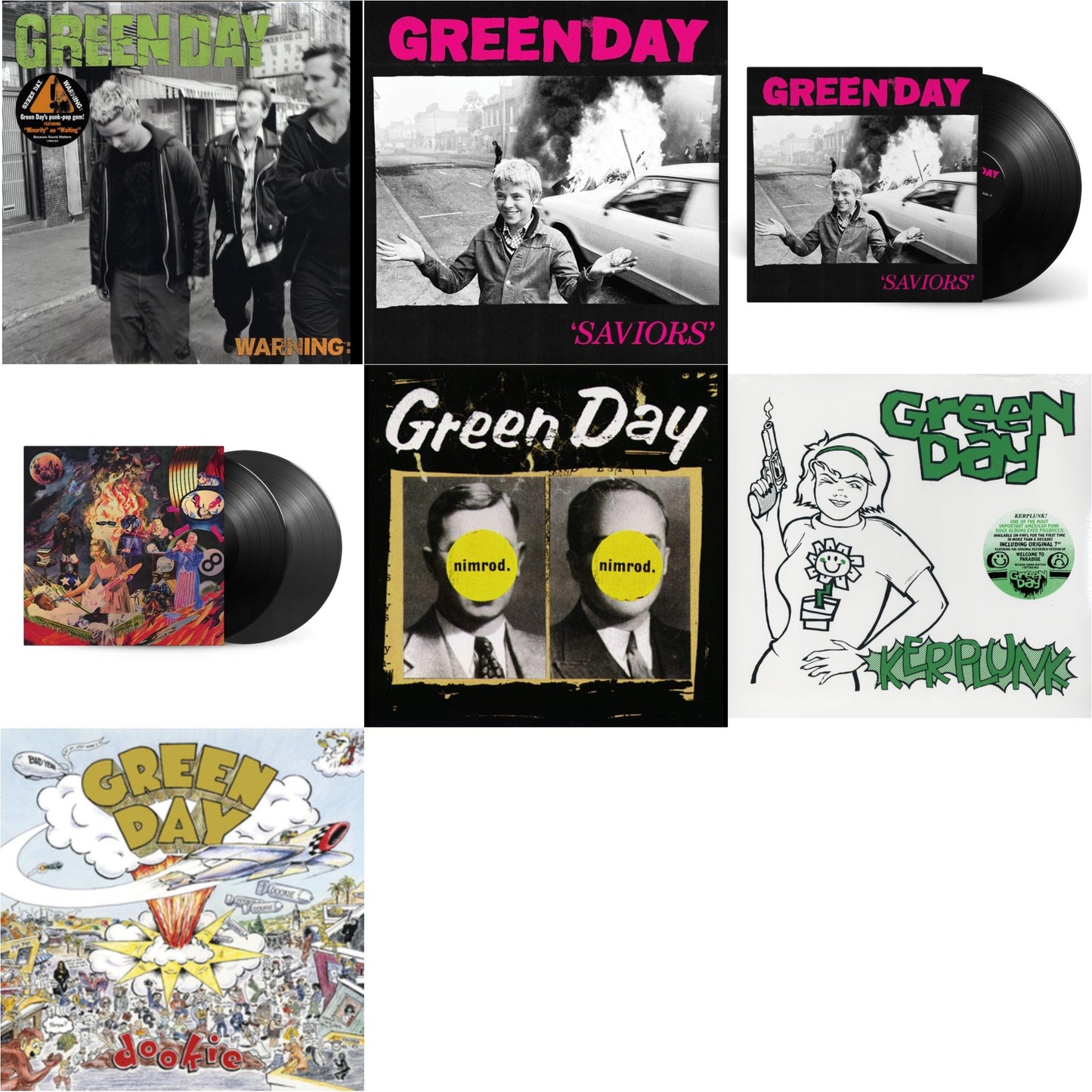 Warning & Saviors (180G/Deluxe LP Vinyl) & Saviors & Insomniac (25Th Anniversary/2LP) & Nimrod & Kerplunk (120G/7Inch Single) & Dookie