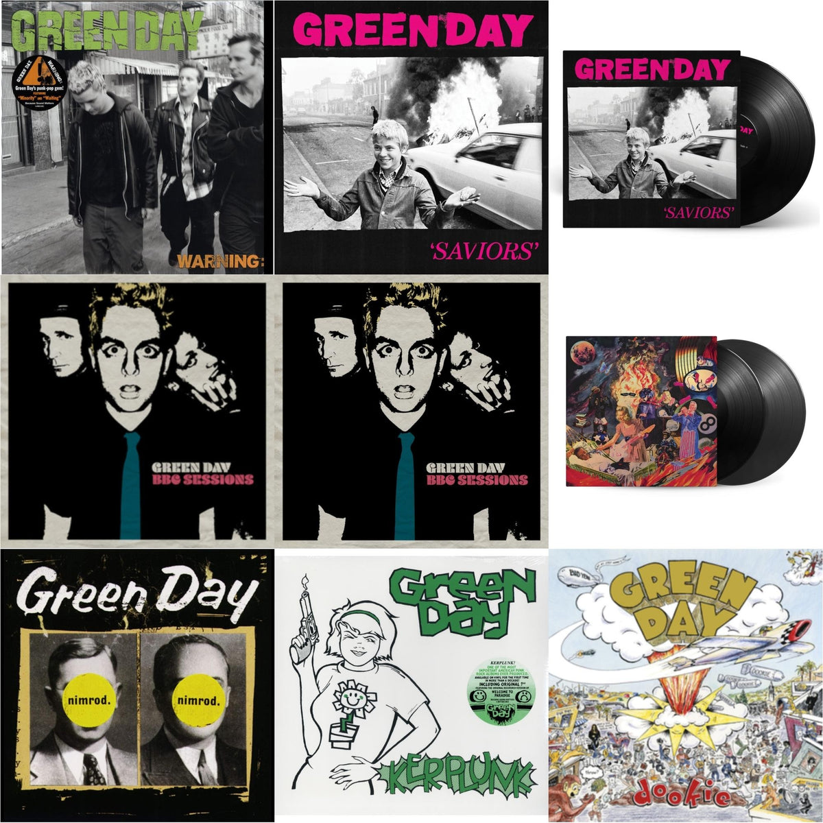 Warning & Saviors (180G/Deluxe LP Vinyl) & Saviors & Bbc Sessions (X) (2LP/Milky Clear Vinyl) (I) & Bbc Sessions (X) (2LP) & Insomniac (25Th Anniversary/2LP) & Nimrod & Kerplunk (120G/7Inch Single) & Dookie