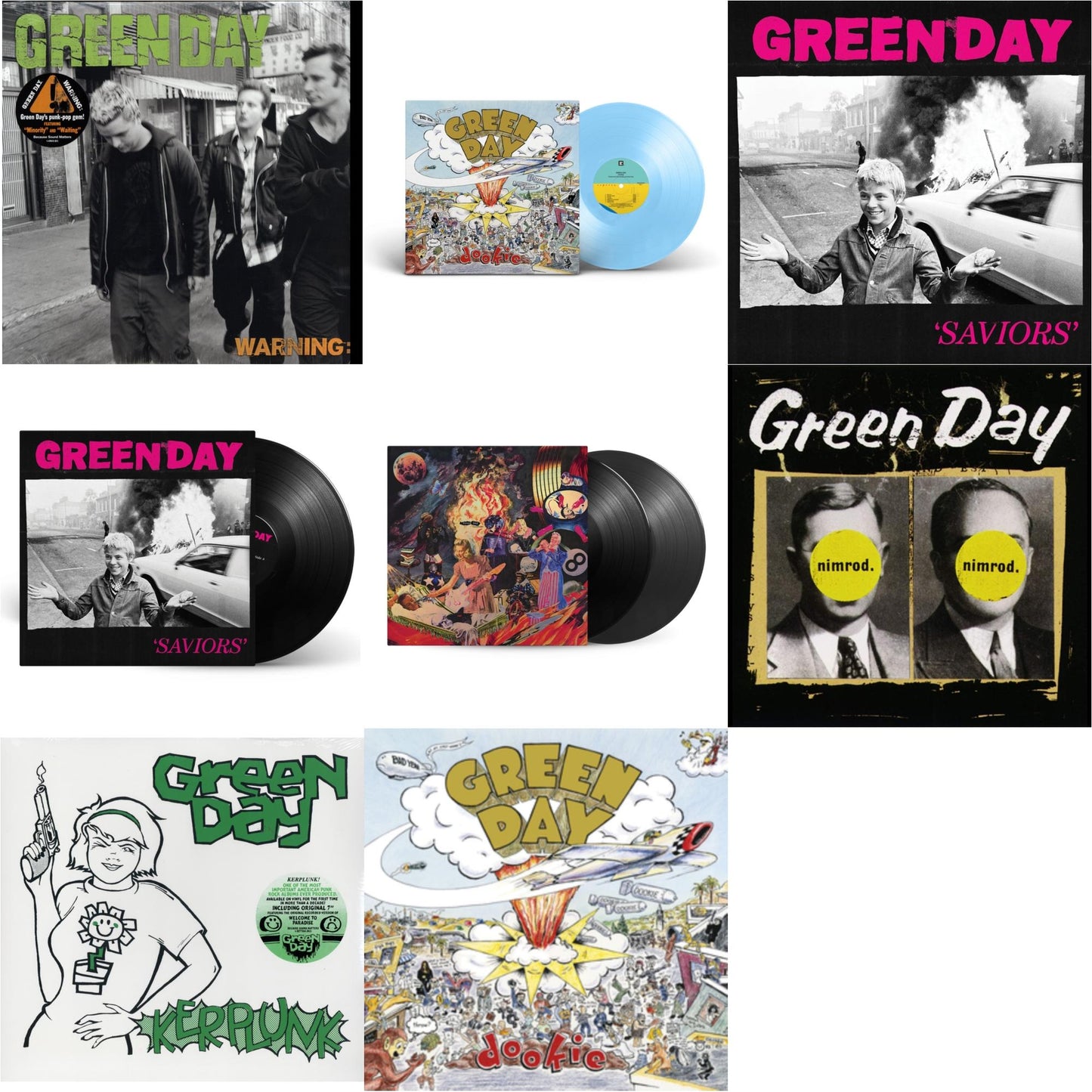 Warning & Dookie (X) (Baby Blue LP Vinyl) & Saviors (180G/Deluxe LP Vinyl) & Saviors & Insomniac (25Th Anniversary/2LP) & Nimrod & Kerplunk (120G/7Inch Single) & Dookie