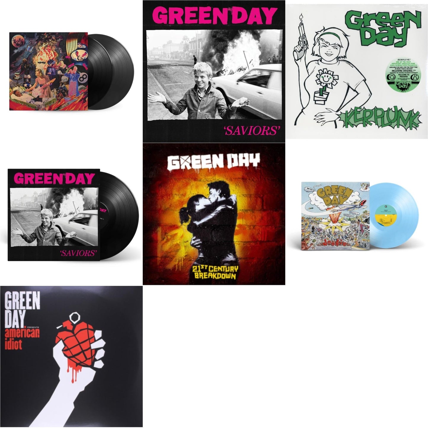 Dookie (X) (Baby Blue LP Vinyl) & Saviors (180G/Deluxe LP Vinyl) & Saviors & American Idiot & Insomniac (25Th Anniversary/2LP) & 21St Century Breakdown & Kerplunk (120G/7Inch Single)