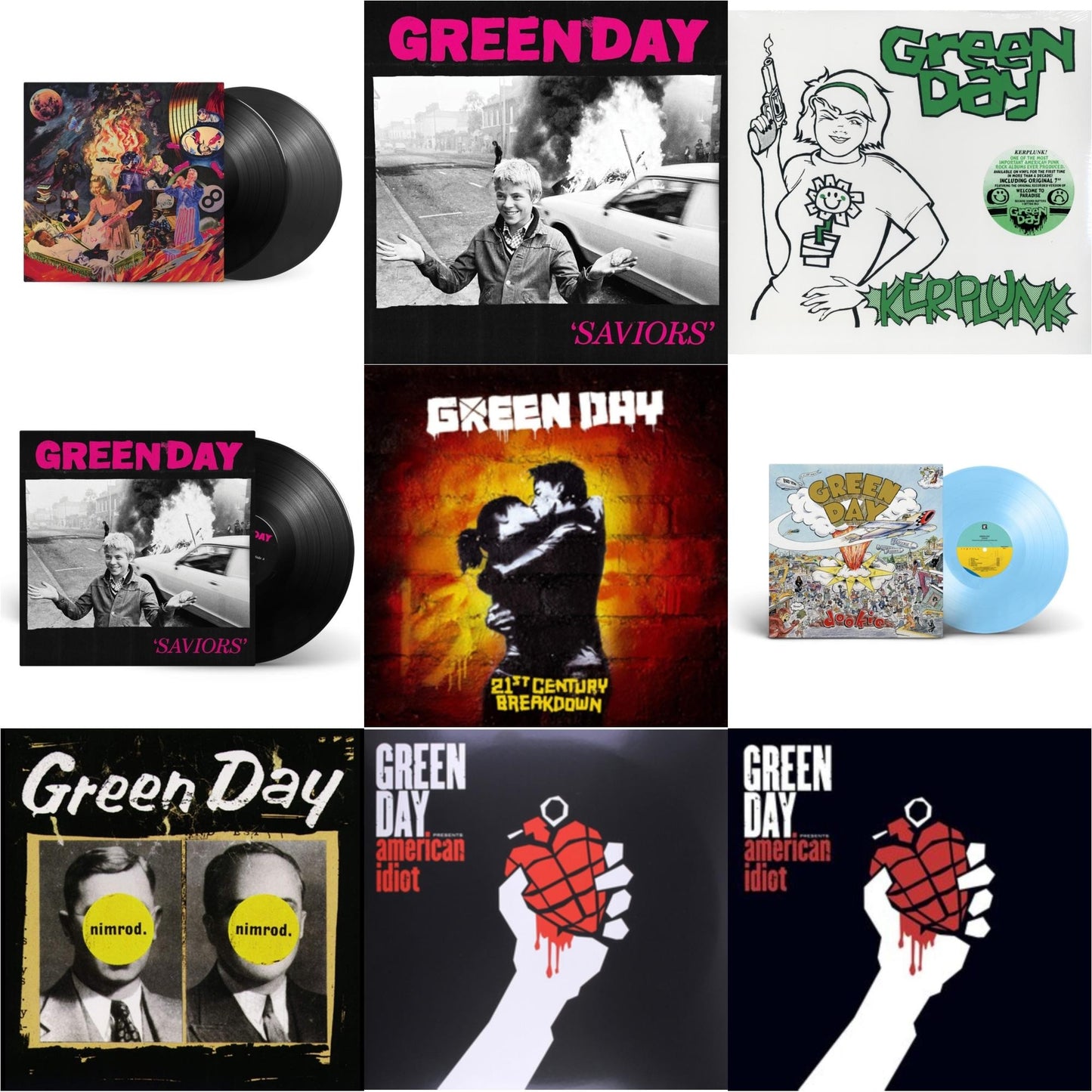 Dookie (X) (Baby Blue LP Vinyl) & Saviors (180G/Deluxe LP Vinyl) & Saviors & American Idiot & Insomniac (25Th Anniversary/2LP) & Nimrod & 21St Century Breakdown & American Idiot (W/Poster) & Kerplunk (120G/7Inch Single)