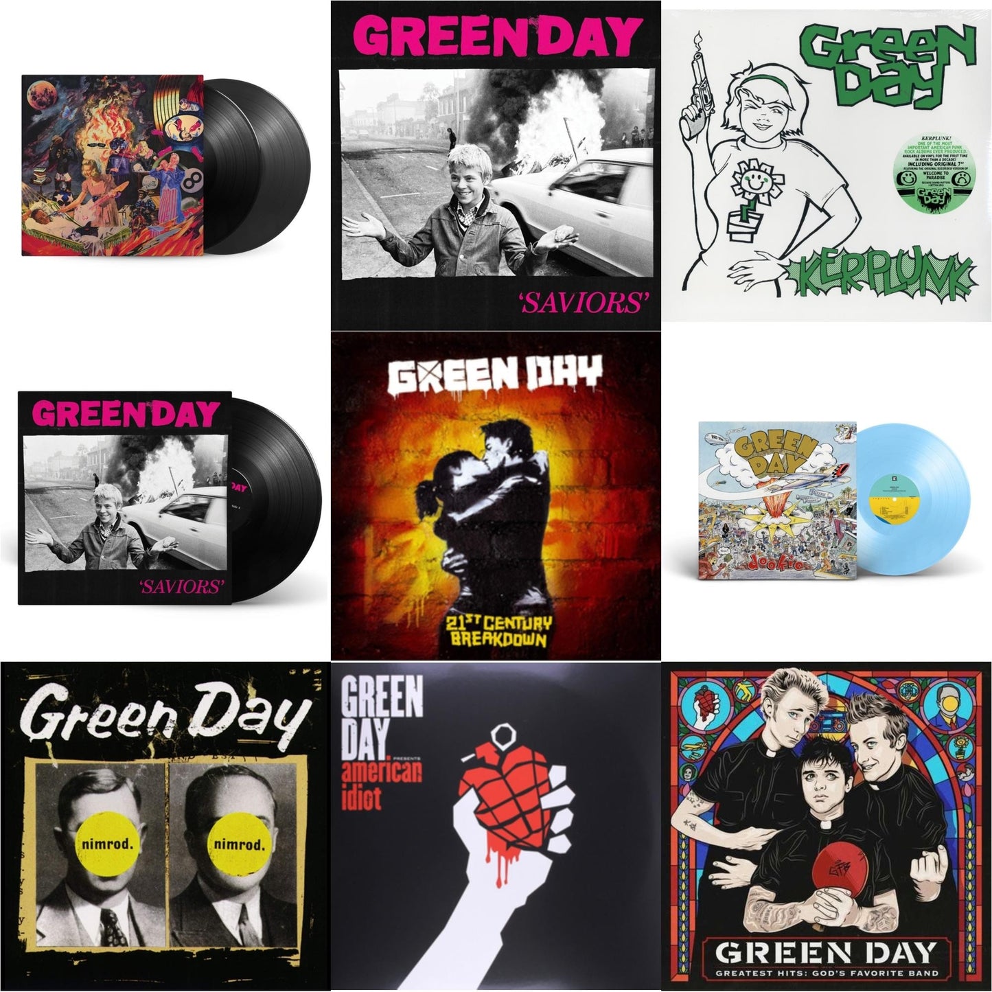 Dookie (X) (Baby Blue LP Vinyl) & Saviors (180G/Deluxe LP Vinyl) & Saviors & American Idiot & Insomniac (25Th Anniversary/2LP) & Nimrod & Greatest Hits: God's Favorite Band (X) & 21St Century Breakdown & Kerplunk (120G/7Inch Single)