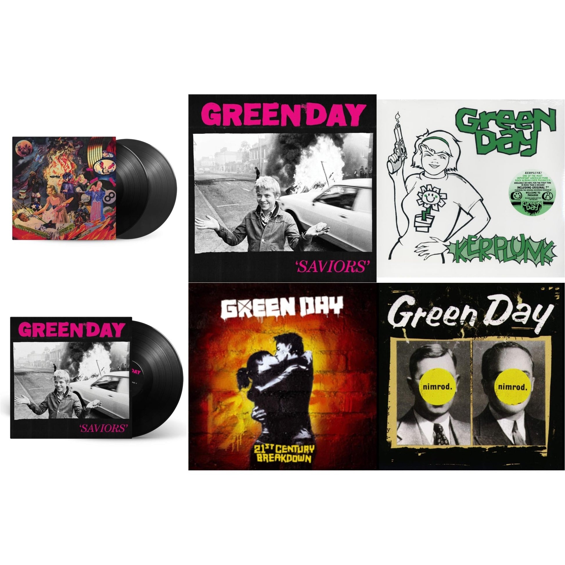 This is a 6 LP Vinyl SKU bundle.
1.This LP Vinyl is brand new.Format: LP VinylThis item's title is: Saviors (180G/Deluxe LP Vinyl)Artist: Green DayBarcode: 093624866091Release Date: 1/19/2024
2.This LP Vinyl is brand new.