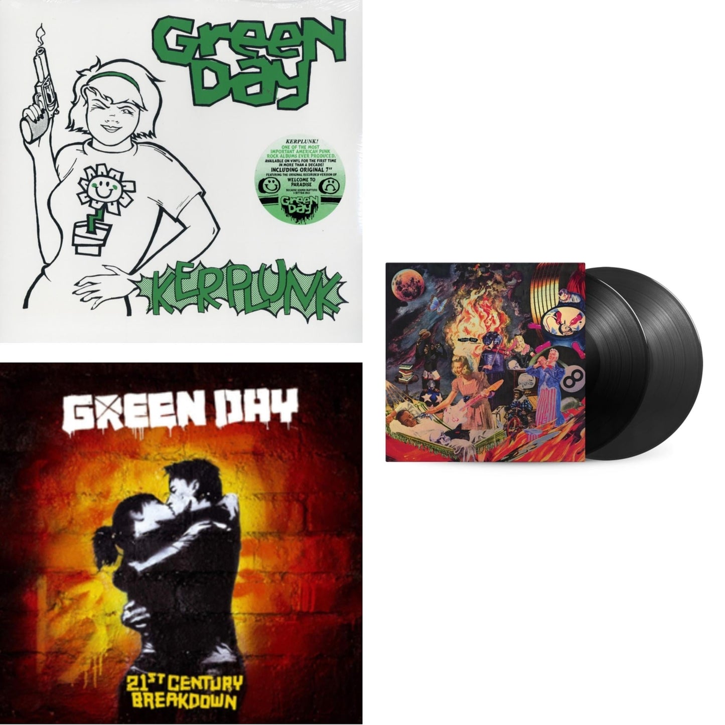 Green Day - Insomniac (25Th Anniversary/2LP) & 21St Century Breakdown & Kerplunk (120G/7Inch Single)