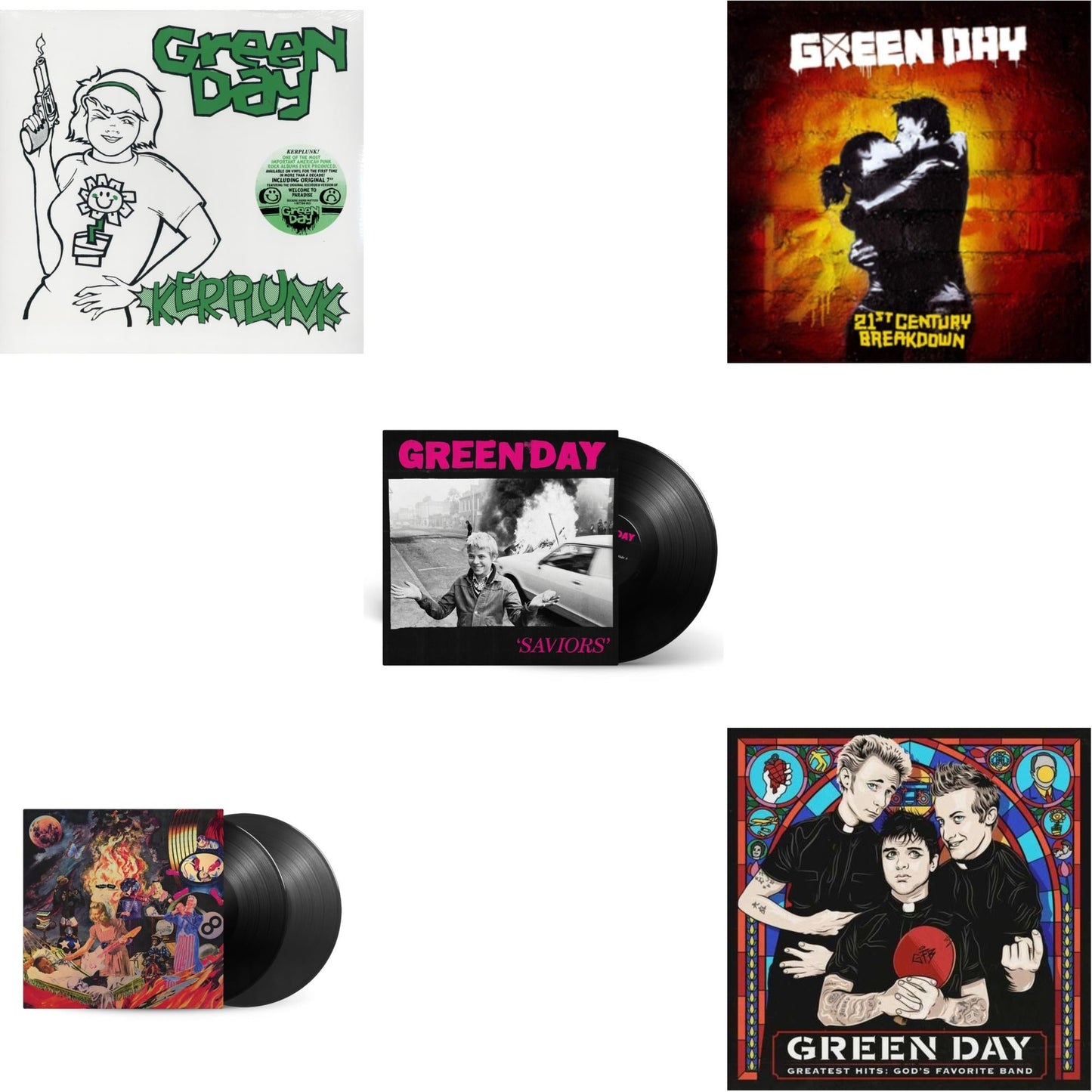 This is a 5 LP Vinyl SKU bundle.
1.This LP Vinyl is brand new.Format: LP VinylThis item's title is: SaviorsArtist: Green DayBarcode: 093624870692Release Date: 1/19/2024
2.This LP Vinyl is brand new.