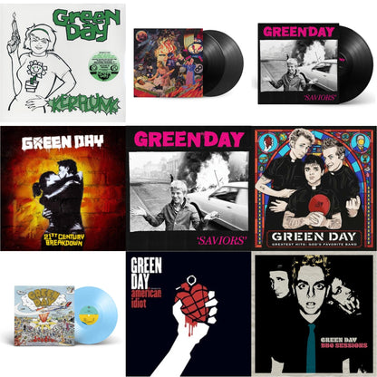 Dookie (X) (Baby Blue LP Vinyl) & Saviors (180G/Deluxe LP Vinyl) & Saviors & Bbc Sessions (X) (2LP) & Insomniac (25Th Anniversary/2LP) & Greatest Hits: God's Favorite Band (X) & 21St Century Breakdown & American Idiot (W/Poster)