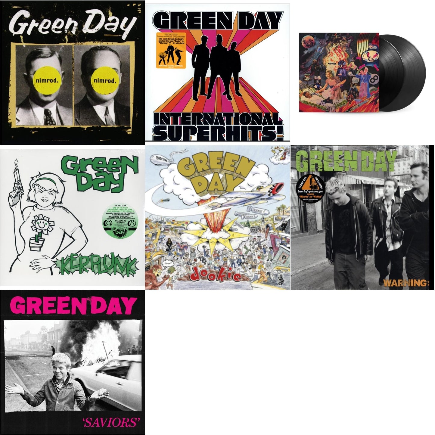 Warning & International Superhits & Saviors (180G/Deluxe LP Vinyl) & Insomniac (25Th Anniversary/2LP) & Nimrod & Kerplunk (120G/7Inch Single) & Dookie