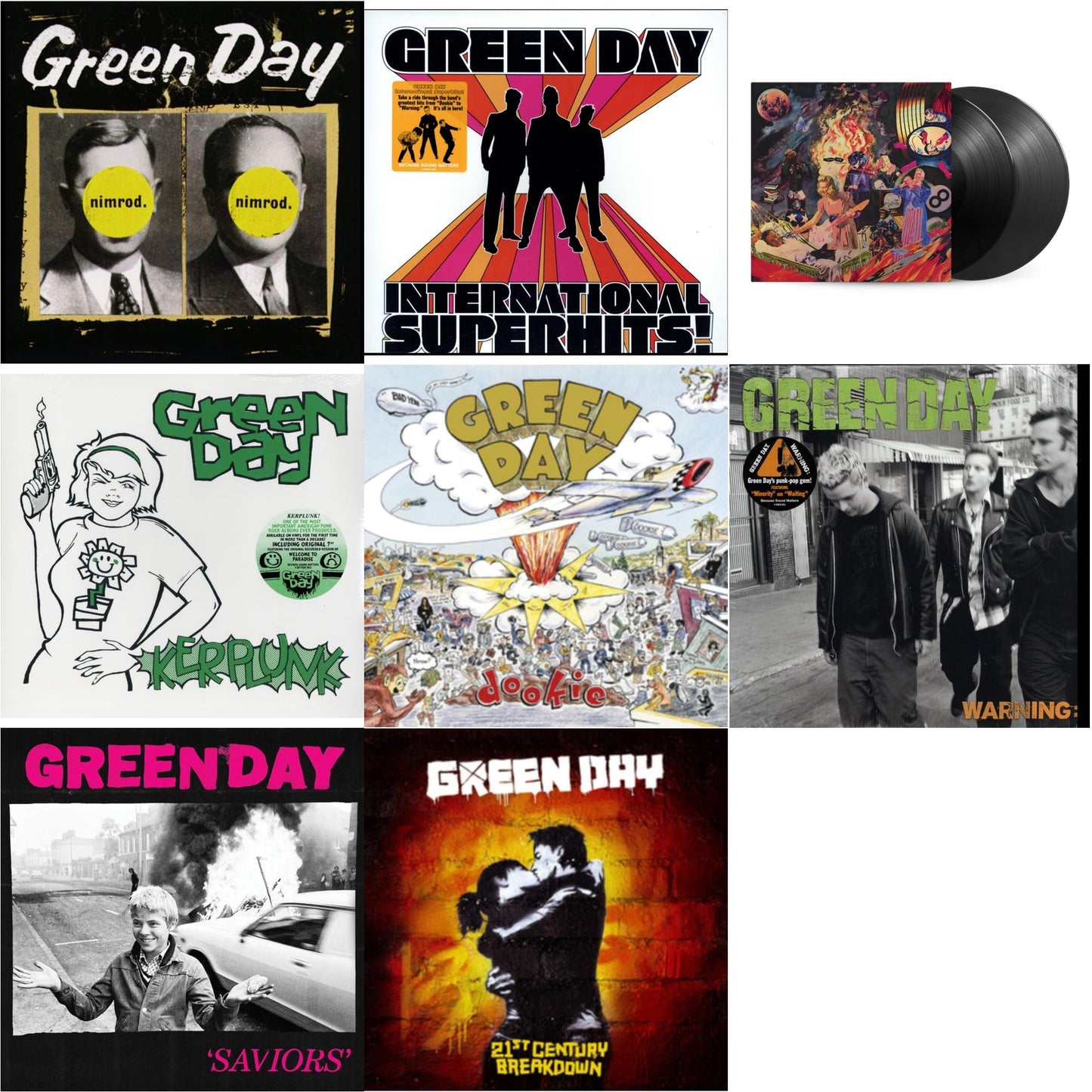Warning & International Superhits & Saviors (180G/Deluxe LP Vinyl) & Insomniac (25Th Anniversary/2LP) & Nimrod & 21St Century Breakdown & Kerplunk (120G/7Inch Single) & Dookie