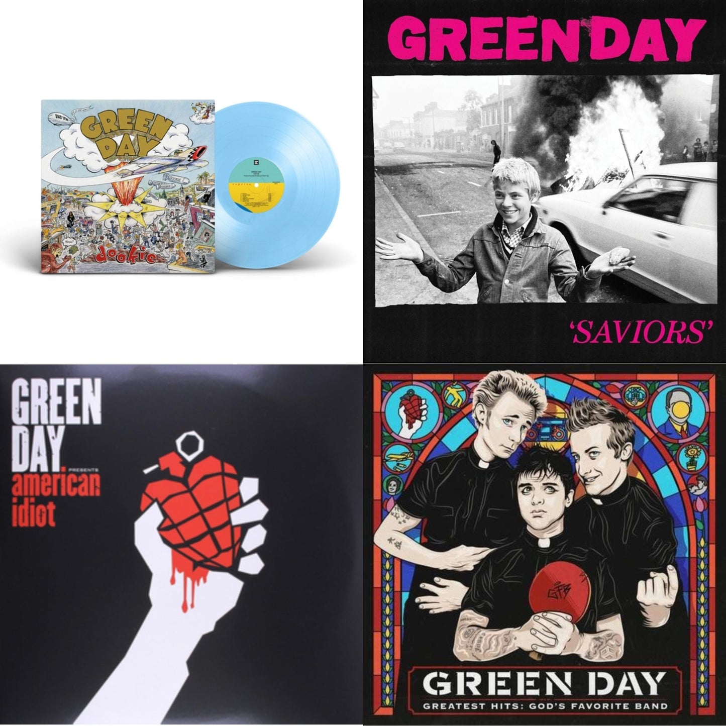 Dookie (X) (Baby Blue LP Vinyl) & Saviors (180G/Deluxe LP Vinyl) & American Idiot & Greatest Hits: God's Favorite Band (X)