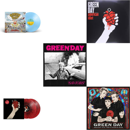 Dookie (X) (Baby Blue LP Vinyl) & American Idiot (2LP/Red & Black Splatter Vinyl) & Saviors (180G/Deluxe LP Vinyl) & American Idiot & Greatest Hits: God's Favorite Band (X)