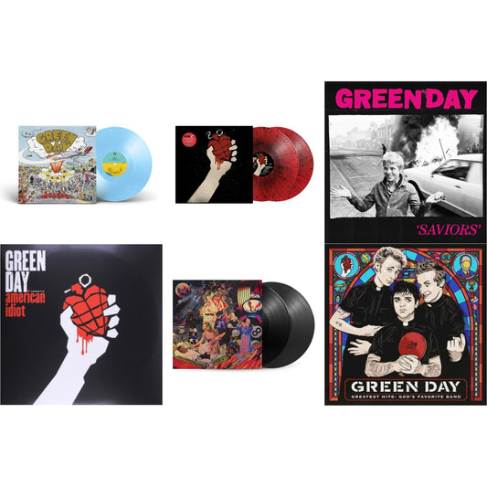 Dookie (X) (Baby Blue LP Vinyl) & American Idiot (2LP/Red & Black Splatter Vinyl) & Saviors (180G/Deluxe LP Vinyl) & American Idiot & Insomniac (25Th Anniversary/2LP) & Greatest Hits: God's Favorite Band (X)
