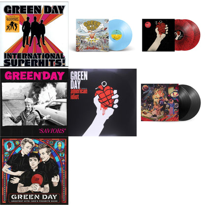 International Superhits & Dookie (X) (Baby Blue LP Vinyl) & American Idiot (2LP/Red & Black Splatter Vinyl) & Saviors (180G/Deluxe LP Vinyl) & American Idiot & Insomniac (25Th Anniversary/2LP) & Greatest Hits: God's Favorite Band (X)
