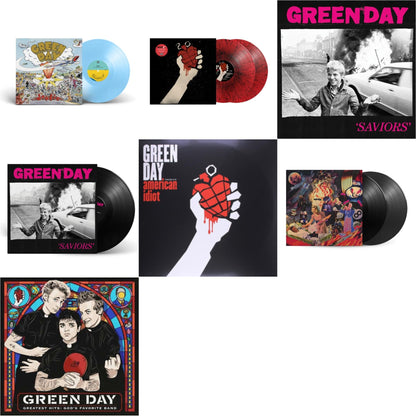 Dookie (X) (Baby Blue LP Vinyl) & American Idiot (2LP/Red & Black Splatter Vinyl) & Saviors (180G/Deluxe LP Vinyl) & Saviors & American Idiot & Insomniac (25Th Anniversary/2LP) & Greatest Hits: God's Favorite Band (X)