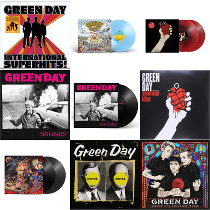 International Superhits & Dookie (X) (Baby Blue LP Vinyl) & American Idiot (2LP/Red & Black Splatter Vinyl) & Saviors (180G/Deluxe LP Vinyl) & Saviors & American Idiot & Insomniac (25Th Anniversary/2LP) & Nimrod & Greatest Hits: God's Favorite Band (X)