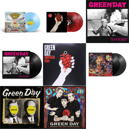 Dookie (X) (Baby Blue LP Vinyl) & American Idiot (2LP/Red & Black Splatter Vinyl) & Saviors (180G/Deluxe LP Vinyl) & Saviors & American Idiot & Insomniac (25Th Anniversary/2LP) & Nimrod & Greatest Hits: God's Favorite Band (X)