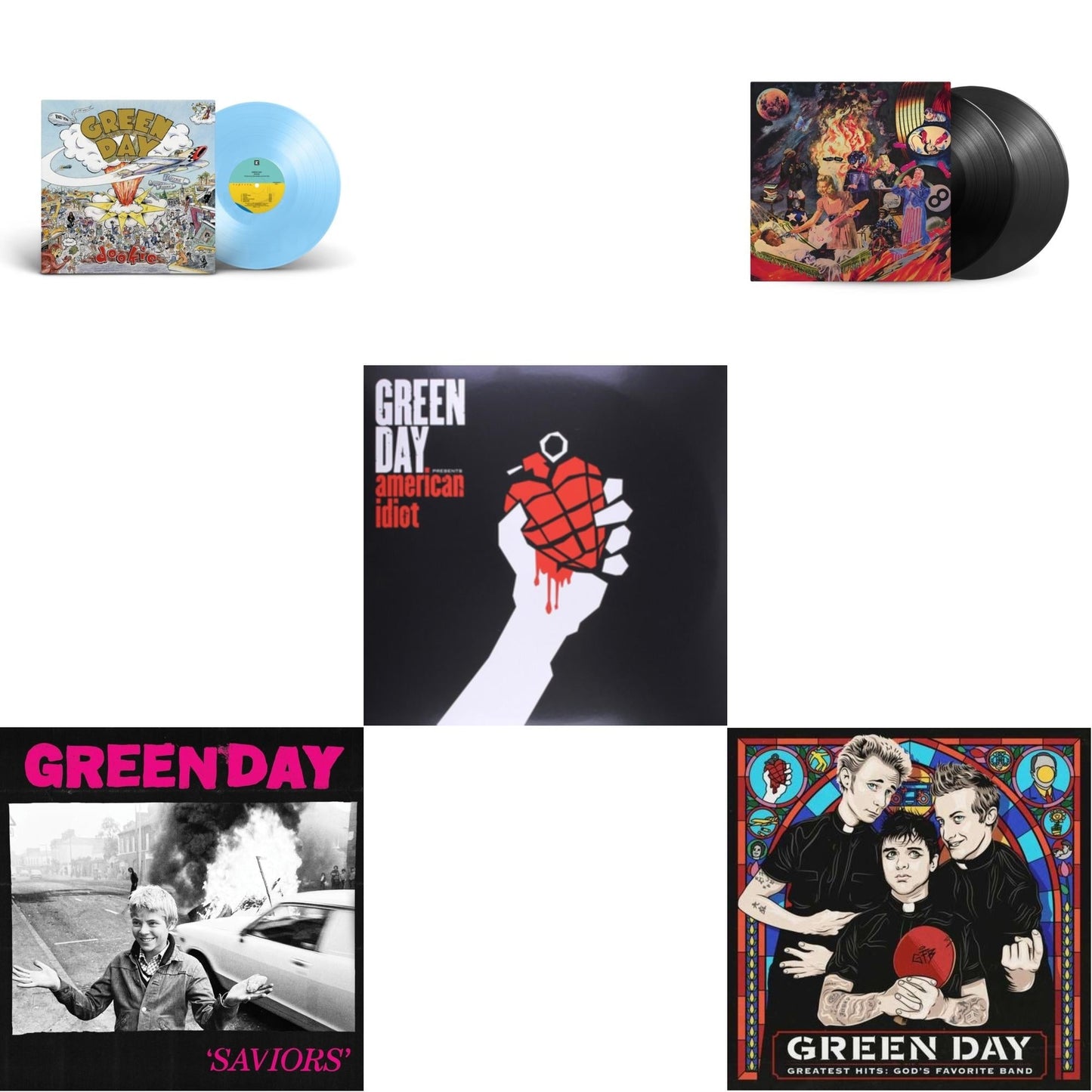 Dookie (X) (Baby Blue LP Vinyl) & Saviors (180G/Deluxe LP Vinyl) & American Idiot & Insomniac (25Th Anniversary/2LP) & Greatest Hits: God's Favorite Band (X)
