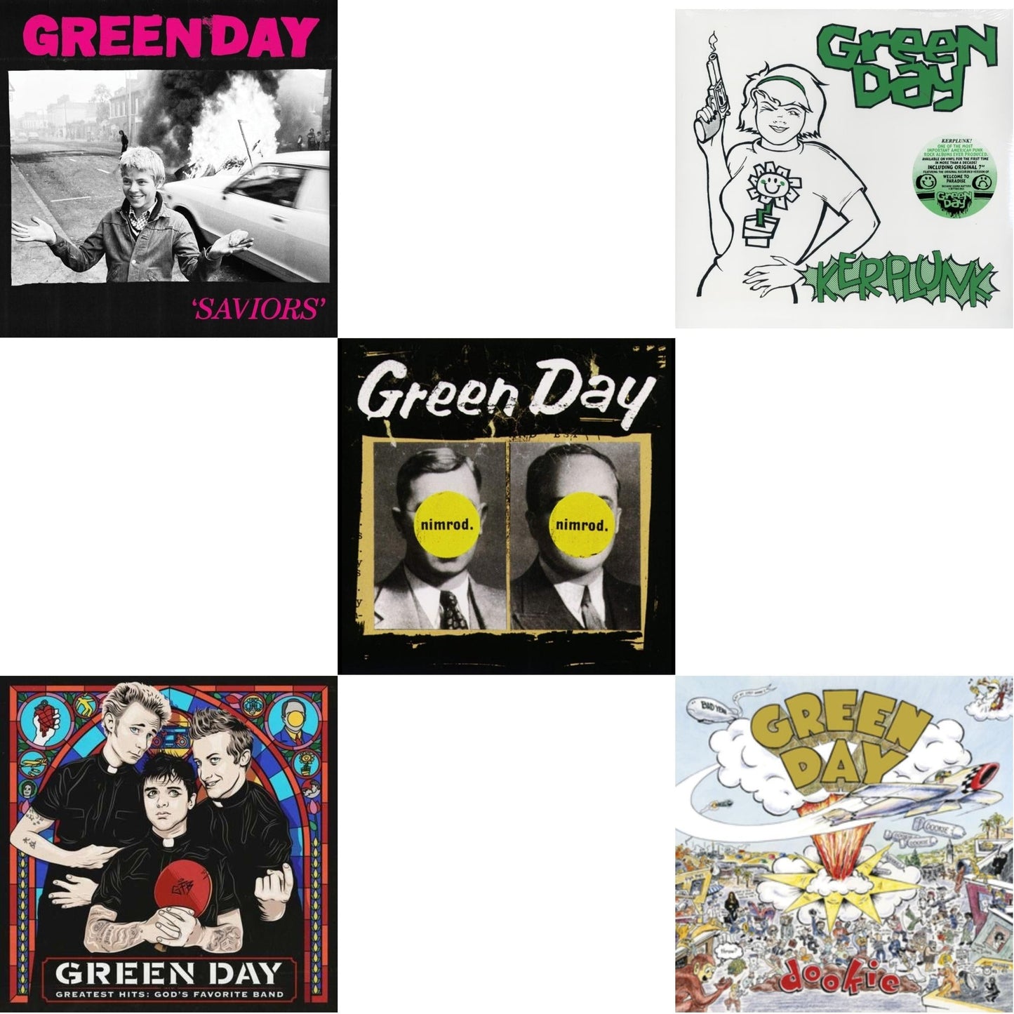 Saviors (180G/Deluxe LP Vinyl) & Nimrod & Greatest Hits: God's Favorite Band (X) & Kerplunk (120G/7Inch Single) & Dookie