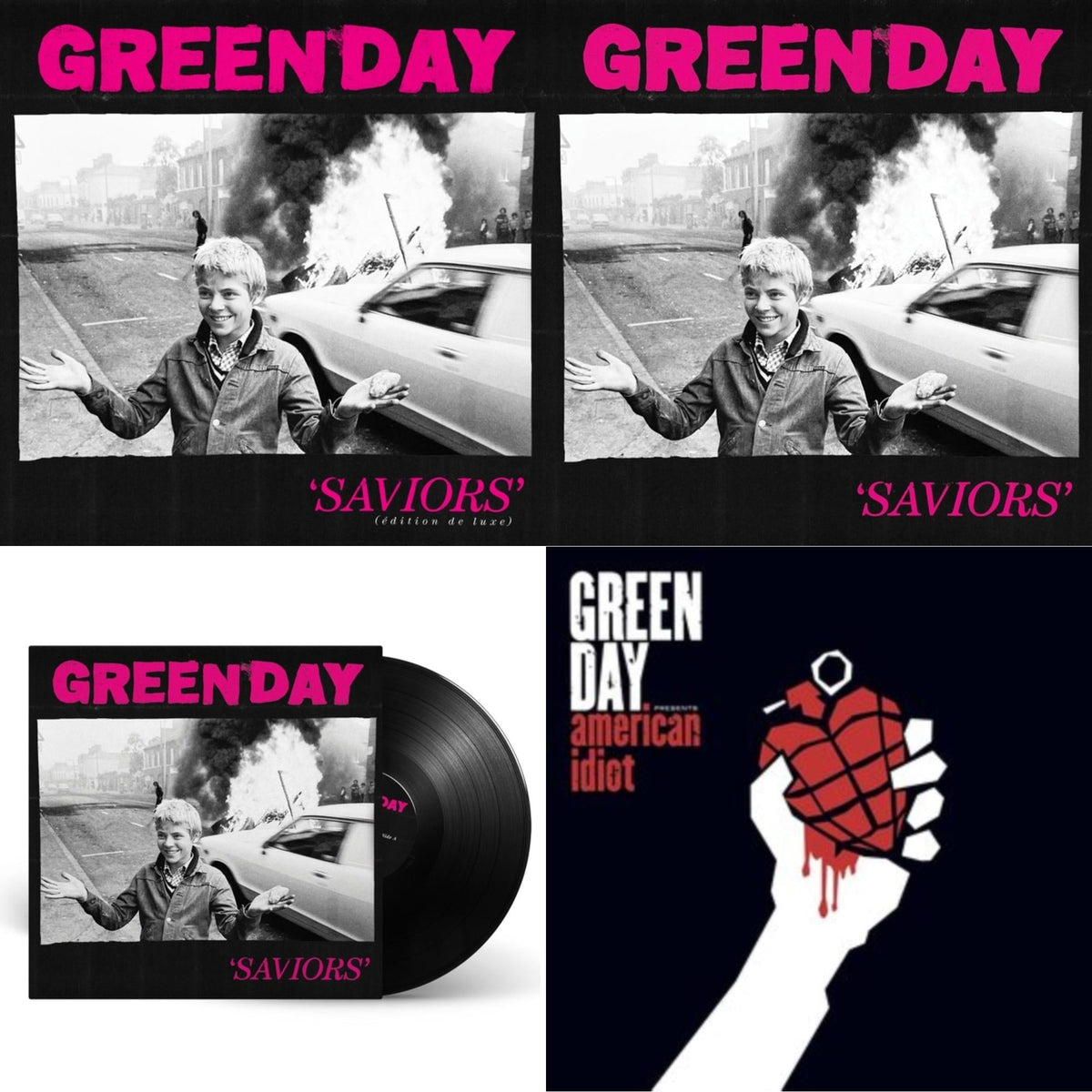 Saviors (Edition De Luxe/2LP/Hot Pink W/ White Splatter Vinyl) & Saviors (180G/Deluxe LP Vinyl) & Saviors & American Idiot (W/Poster)