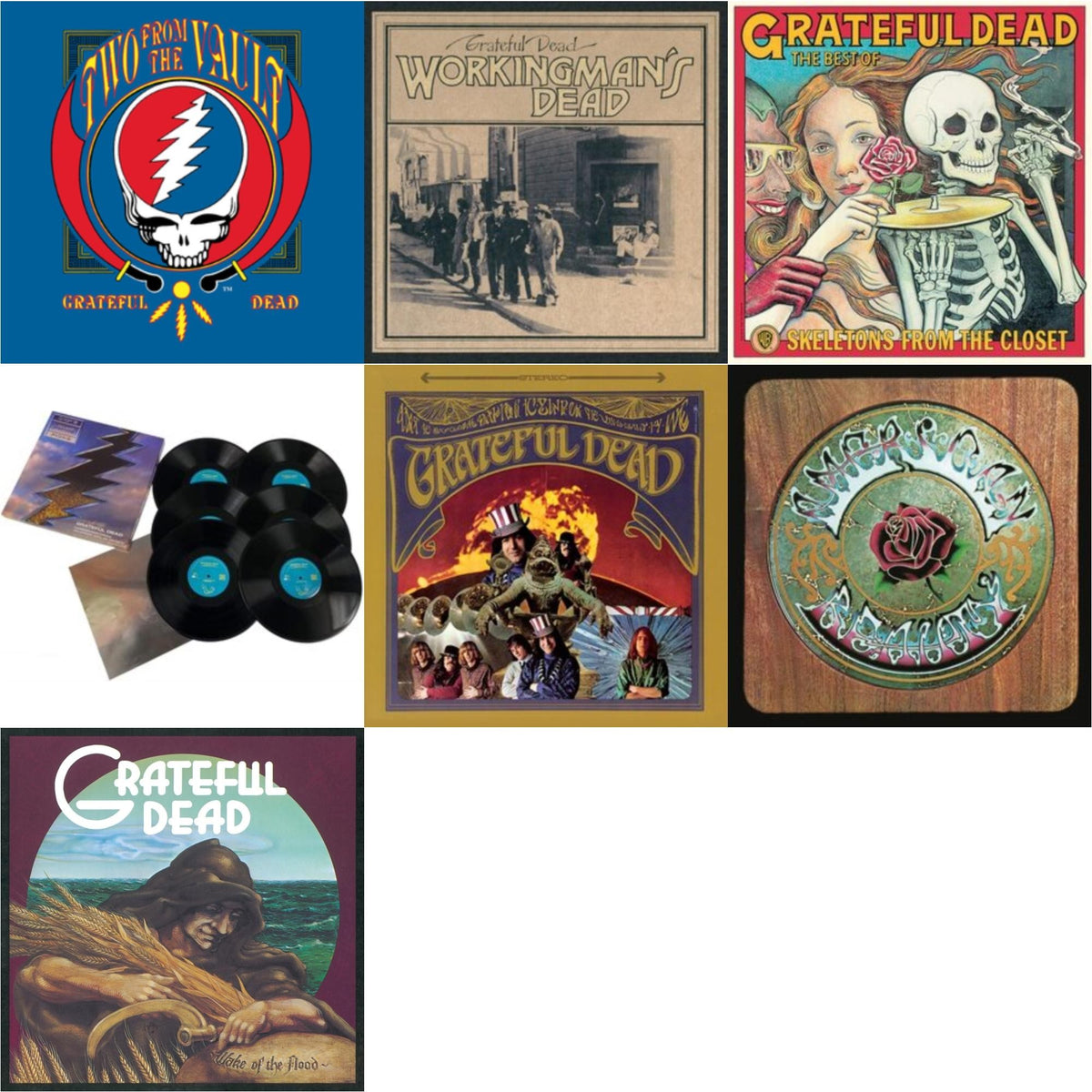 Grateful Dead - Wake Of The Flood (50Th Anniversary Remaster) & Grateful Dead & Workingman's Dead (180G) & American Beauty & Skeletons From The Closet: The Best Of Grateful Dead & Two From The Vault & Dick’S Picks Vol. 19: 10/19/73 Oklahoma City