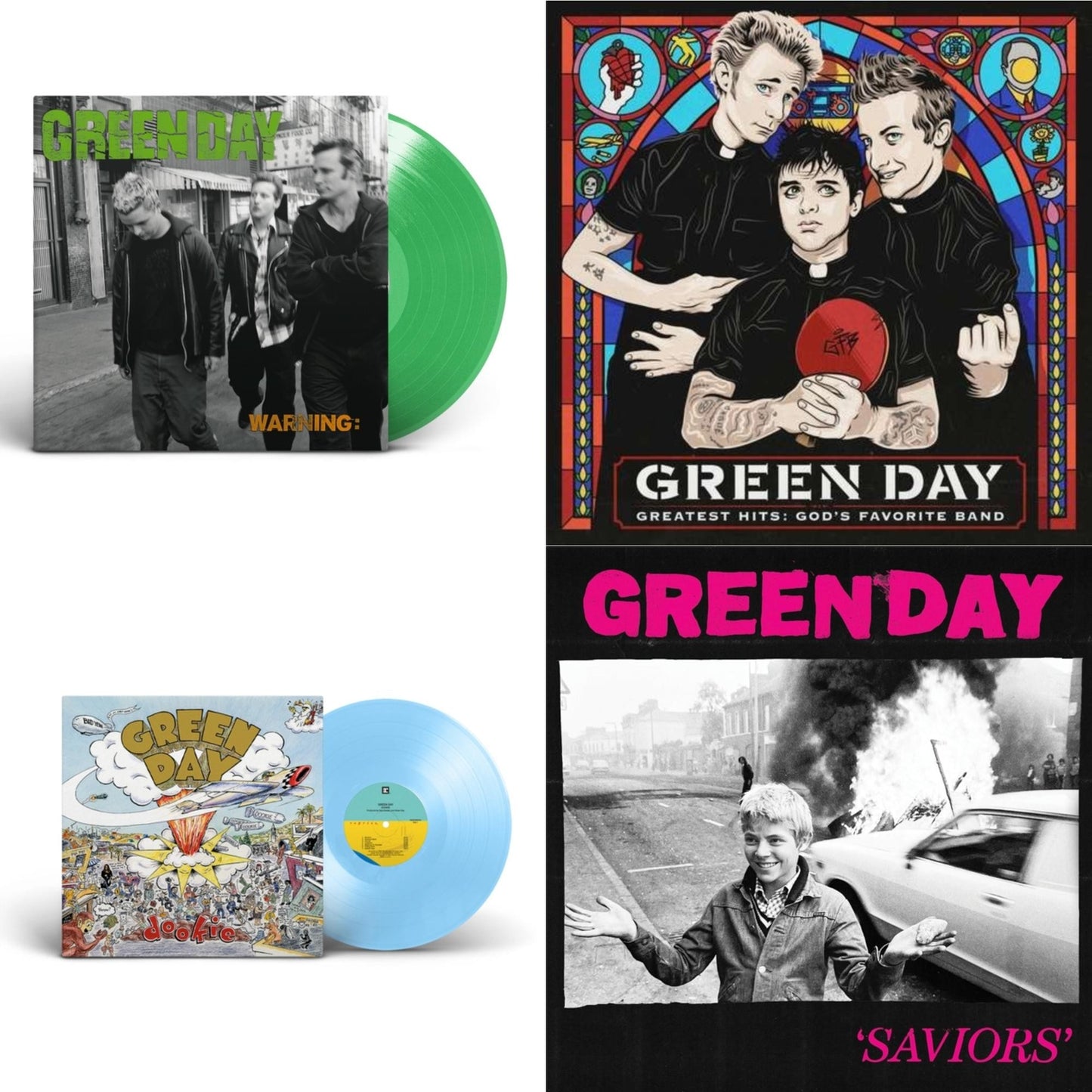 Dookie (X) (Baby Blue LP Vinyl) & Warning (Fluorescent Green LP Vinyl) & Saviors (180G/Deluxe LP Vinyl) & Greatest Hits: God's Favorite Band (X)