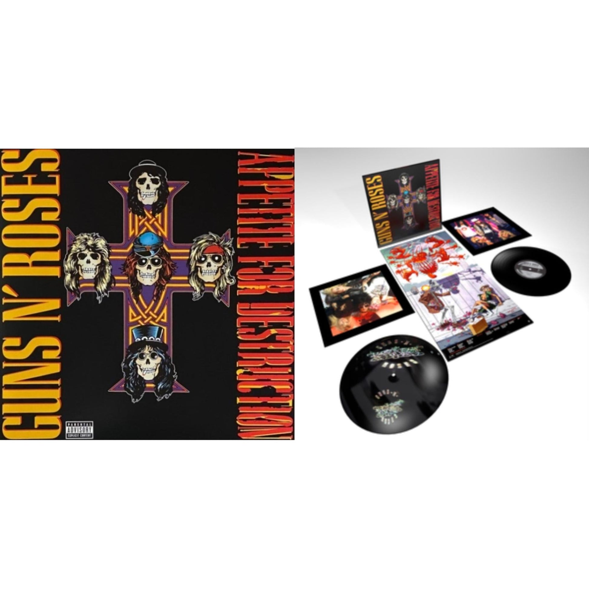 This is a 2 LP Vinyl SKU bundle.
1.This LP Vinyl is brand new.Format: LP VinylMusic Style: Hard RockThis item's title is: Appetite For DestructionArtist: Guns N' RosesLabel: GEFFENBarcode: 720642414811Release Date: 12/9/2008
2.This LP Vinyl is brand new.