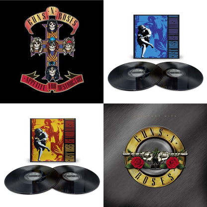 This is a 4 LP Vinyl SKU bundle.
1.This LP Vinyl is brand new.Format: LP VinylMusic Style: Hard RockThis item's title is: Appetite For DestructionArtist: Guns N' RosesLabel: GEFFENBarcode: 720642414811Release Date: 12/9/2008
2.This LP Vinyl is brand new.