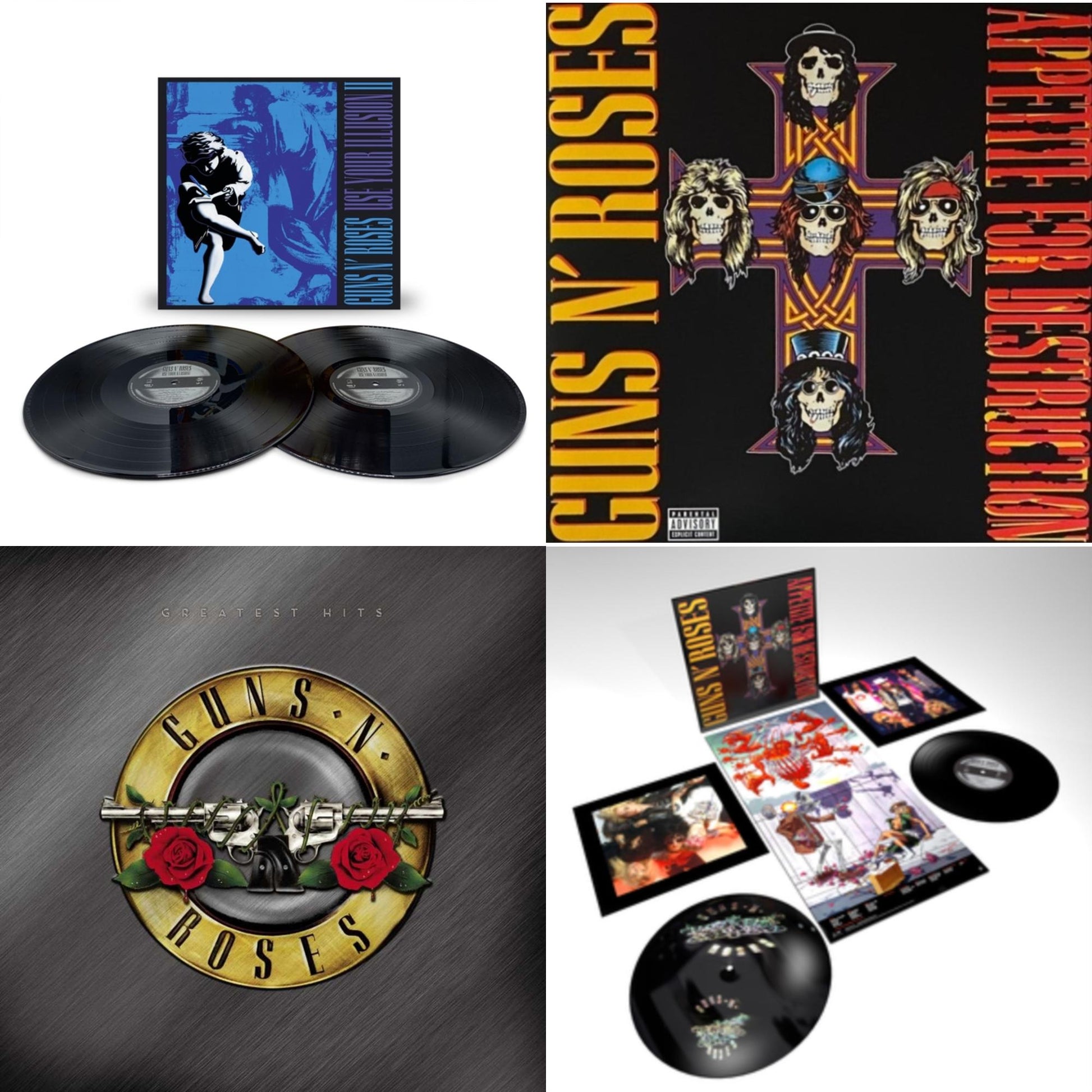 This is a 4 LP Vinyl SKU bundle.
1.This LP Vinyl is brand new.Format: LP VinylMusic Style: Rock & RollThis item's title is: Use Your Illusion Ii (X) (2LP)Artist: Guns N' RosesLabel: GEFFENBarcode: 602445117314Release Date: 11/11/2022
2.This LP Vinyl is brand new.