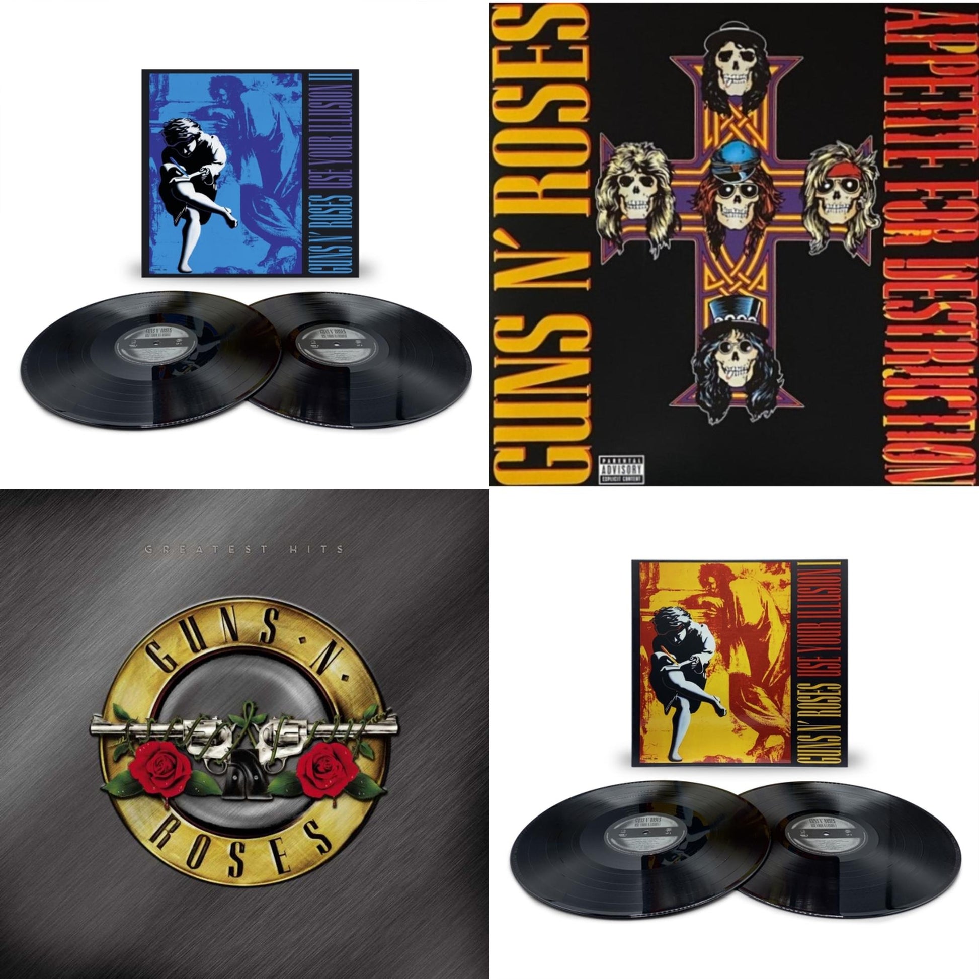 This is a 4 LP Vinyl SKU bundle.
1.This LP Vinyl is brand new.Format: LP VinylMusic Style: Rock & RollThis item's title is: Use Your Illusion Ii (X) (2LP)Artist: Guns N' RosesLabel: GEFFENBarcode: 602445117314Release Date: 11/11/2022
2.This LP Vinyl is brand new.