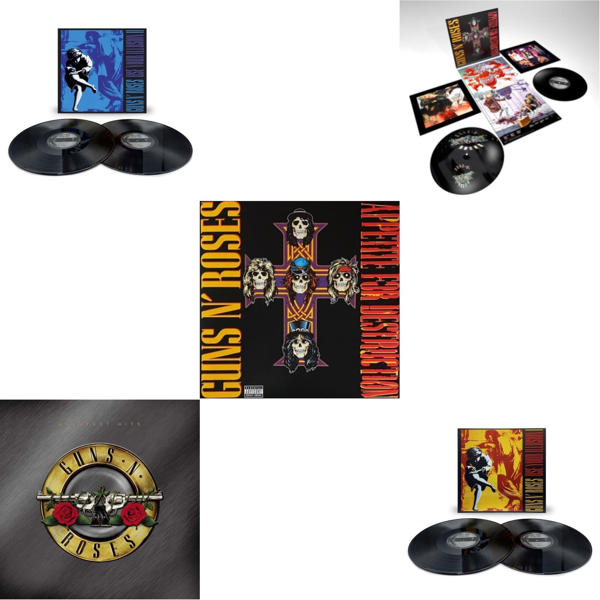 This is a 5 LP Vinyl SKU bundle.
1.This LP Vinyl is brand new.Format: LP VinylMusic Style: Rock & RollThis item's title is: Use Your Illusion Ii (X) (2LP)Artist: Guns N' RosesLabel: GEFFENBarcode: 602445117314Release Date: 11/11/2022
2.This LP Vinyl is brand new.