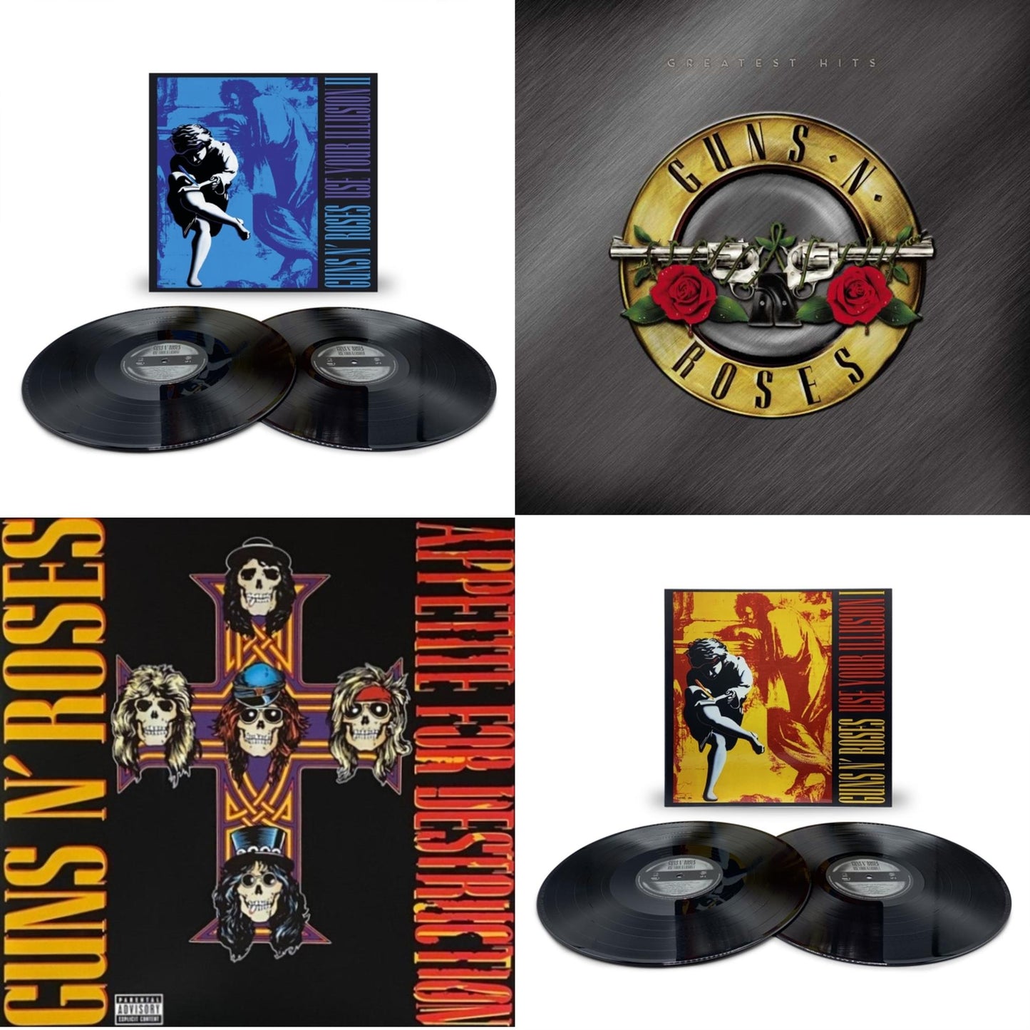 This is a 4 LP Vinyl SKU bundle.
1.This LP Vinyl is brand new.Format: LP VinylMusic Style: Rock & RollThis item's title is: Use Your Illusion Ii (X) (2LP)Artist: Guns N' RosesLabel: GEFFENBarcode: 602445117314Release Date: 11/11/2022
2.This LP Vinyl is brand new.
