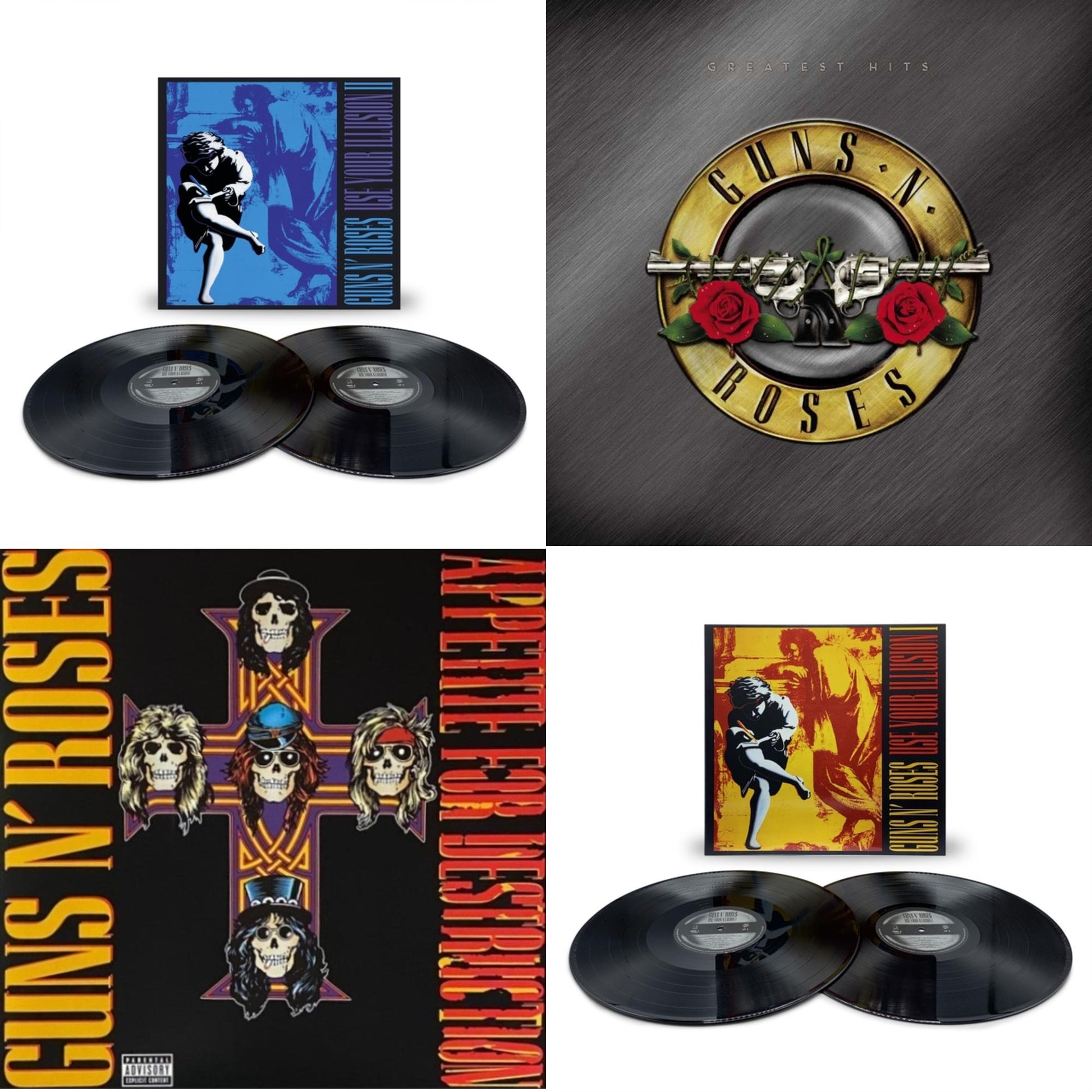 This is a 4 LP Vinyl SKU bundle.
1.This LP Vinyl is brand new.Format: LP VinylMusic Style: Rock & RollThis item's title is: Use Your Illusion Ii (X) (2LP)Artist: Guns N' RosesLabel: GEFFENBarcode: 602445117314Release Date: 11/11/2022
2.This LP Vinyl is brand new.