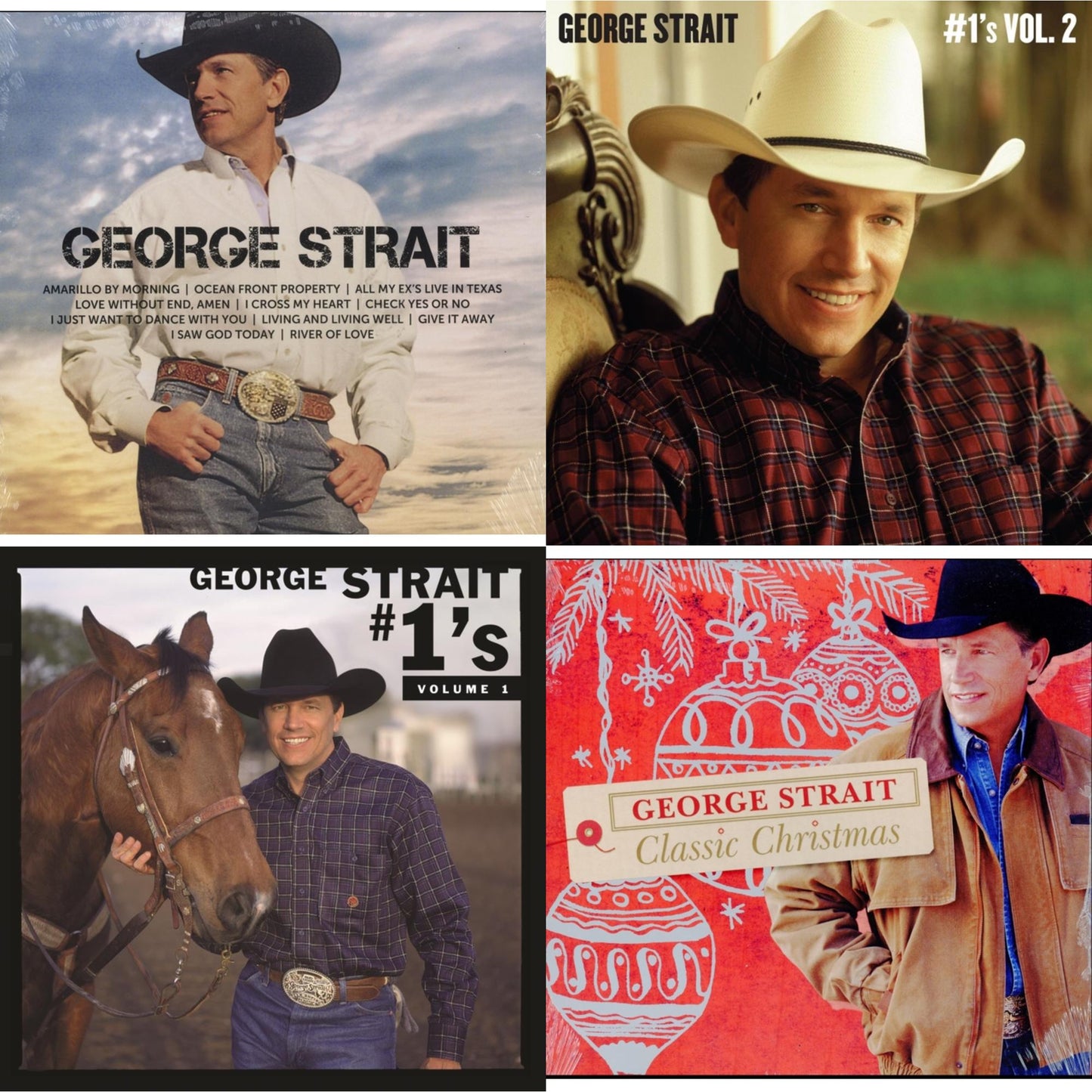 This is a 4 LP Vinyl SKU bundle.
1.This LP Vinyl is brand new.Format: LP VinylMusic Style: CountryThis item's title is: #1'S Volume 1 (Blue LP Vinyl)Artist: George StraitLabel: MCA NASHVILLEBarcode: 602438813933Release Date: 10/27/2023
2.This LP Vinyl is brand new.