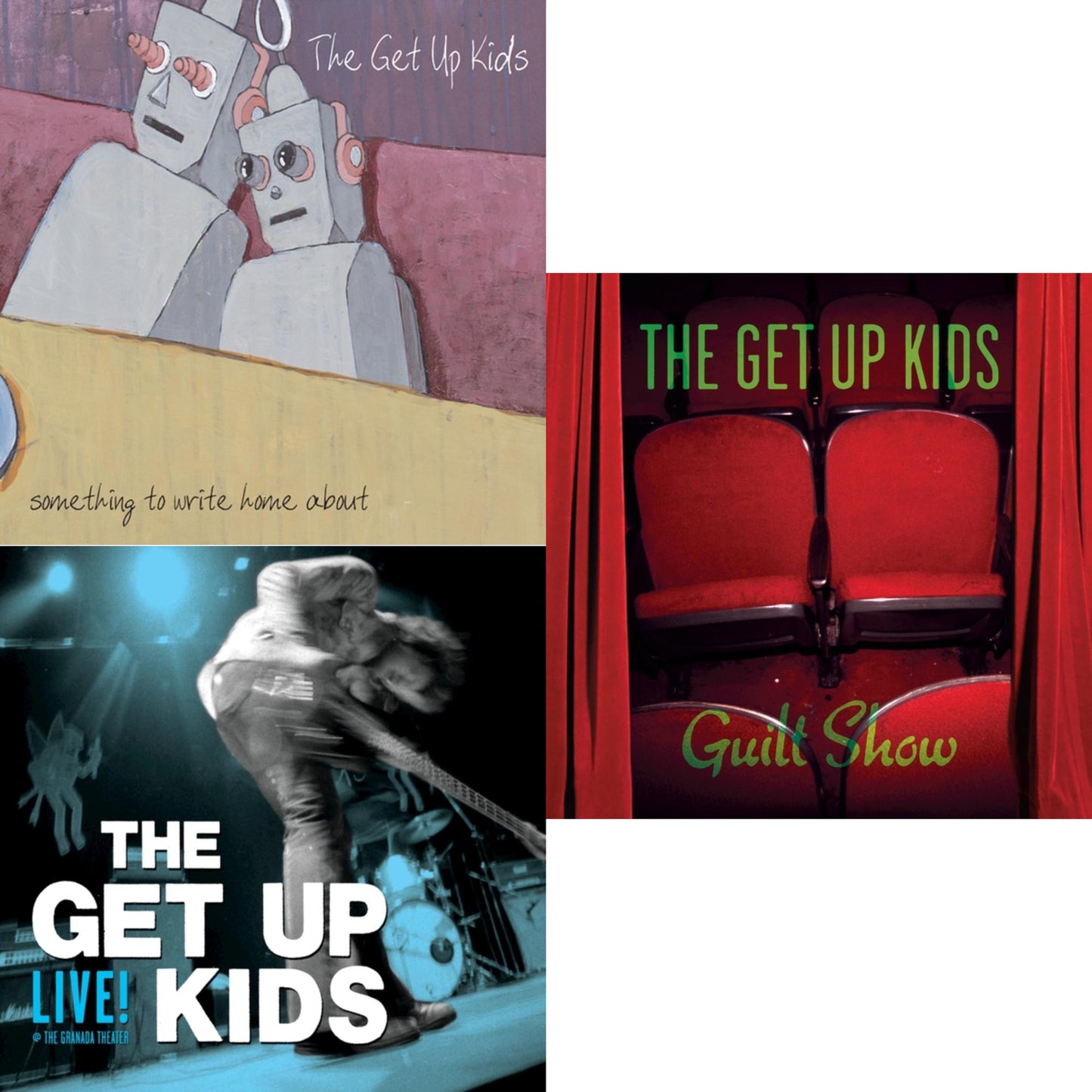 This is a 3 LP Vinyl SKU bundle.
1.This LP Vinyl is brand new.Format: LP VinylMusic Style: EmoThis item's title is: Something To Write Home AboutArtist: Get Up KidsLabel: DOGHOUSE RECORDSBarcode: 881034154149Release Date: 9/23/2022
2.This LP Vinyl is brand new.