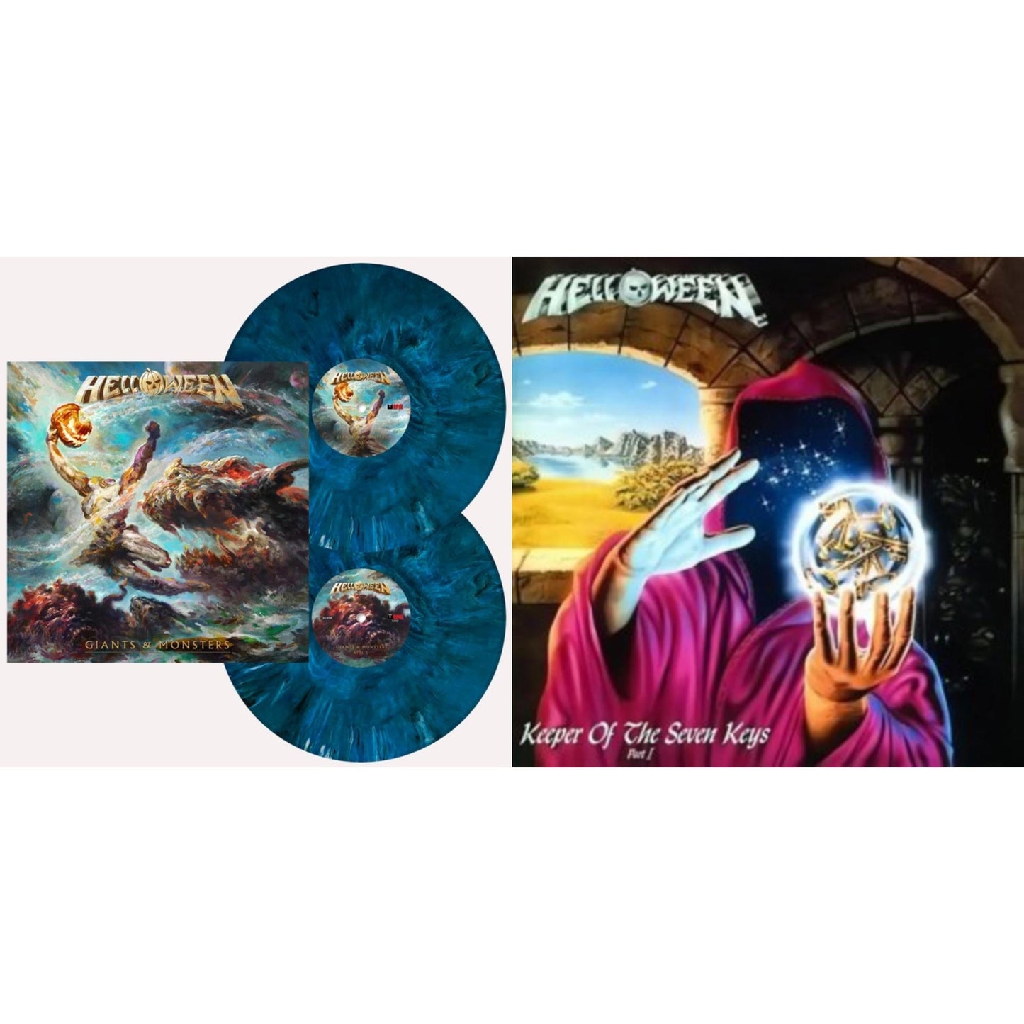 Giants & Monsters (Deep Ocean Blue Marbled Vinyl/2LP/Etching D-Side) & Keeper Of The Seven Keys 1