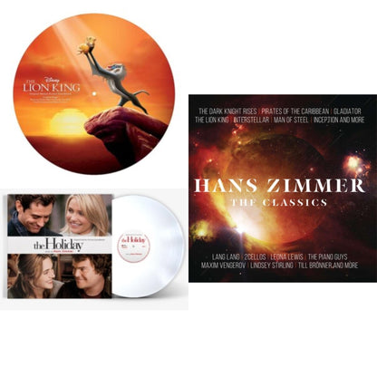 This is a 3 LP Vinyl SKU bundle.
1.This LP Vinyl is brand new.Format: LP VinylMusic Style: ScoreThis item's title is: Lion King Ost (Picture Disc)Artist: Hans ZimmerLabel: WALT DISNEY RECORDSBarcode: 050087304607Release Date: 3/24/2017
2.This LP Vinyl is brand new.