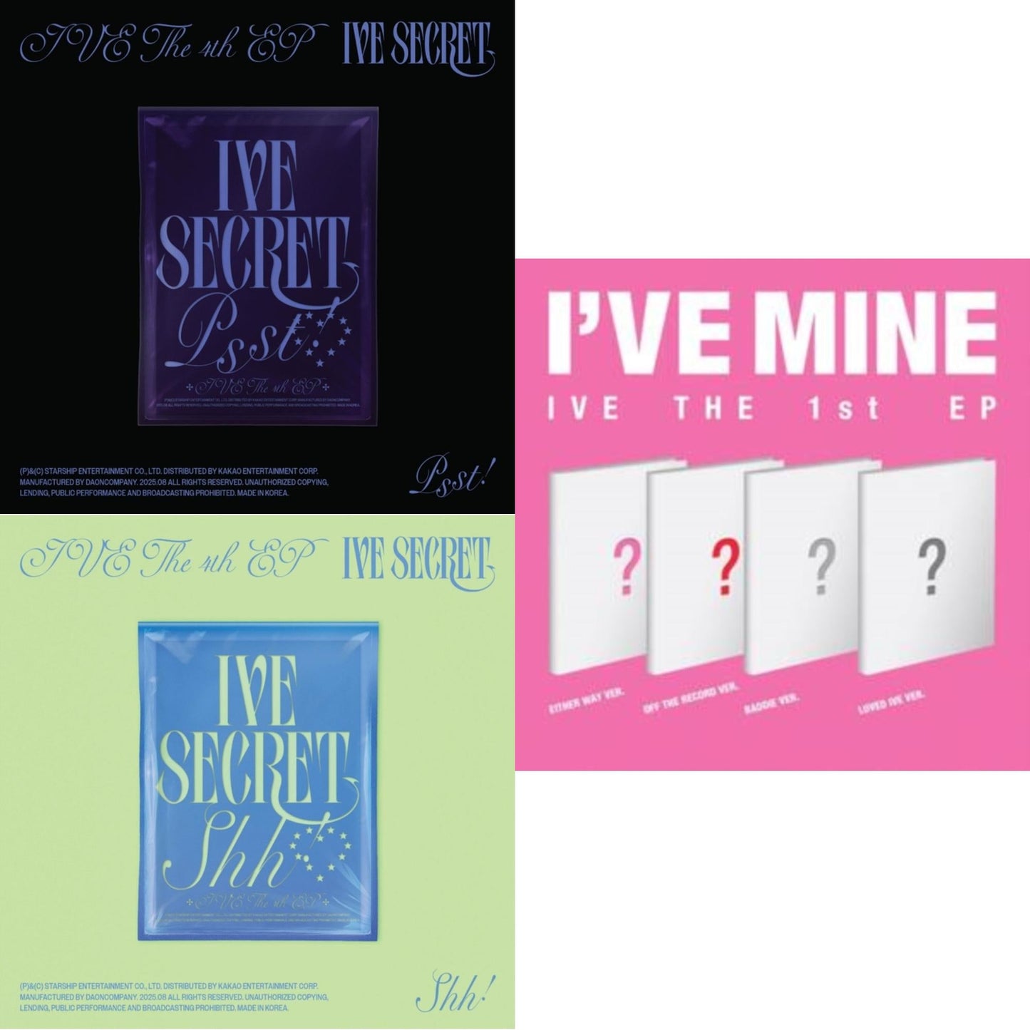 Ive The 4Th Ep Ive Secret (Psst! Ver.)  & Ive The 4Th Ep Ive Secret (Shh Ver.) & I've Mine 1St Ep