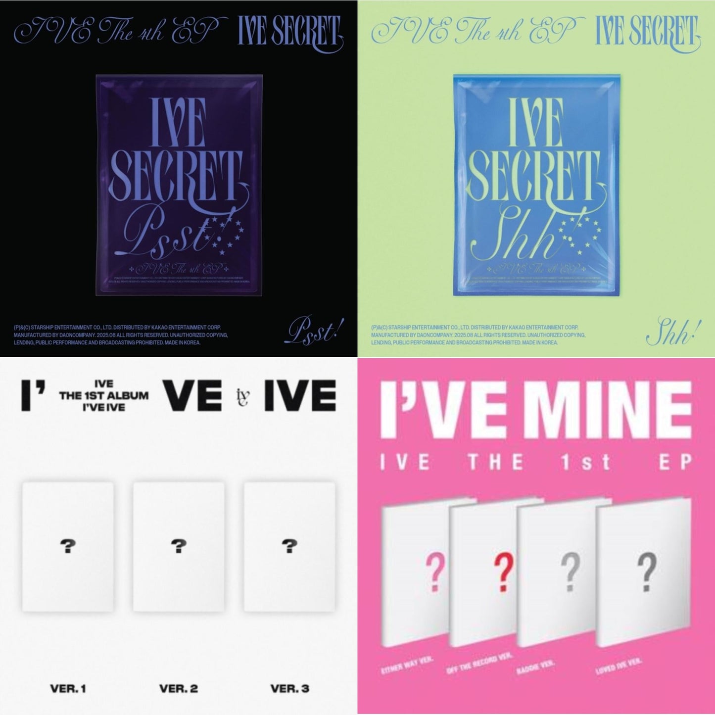 Ive The 4Th Ep Ive Secret (Psst! Ver.)  & Ive The 4Th Ep Ive Secret (Shh Ver.) & I've Ive: Vol.1 & I've Mine 1St Ep