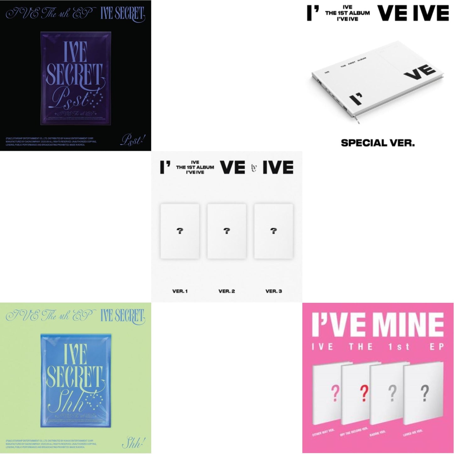 Ive The 4Th Ep Ive Secret (Psst! Ver.)  & Ive The 4Th Ep Ive Secret (Shh Ver.) & I've Ive: Vol.1 & I've Ive (Volume 1/Special Version) & I've Mine 1St Ep